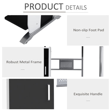 HOMCOM Computer Desk Table Home Office Furniture with Keyboard Tray and CPU Stand, Black and White