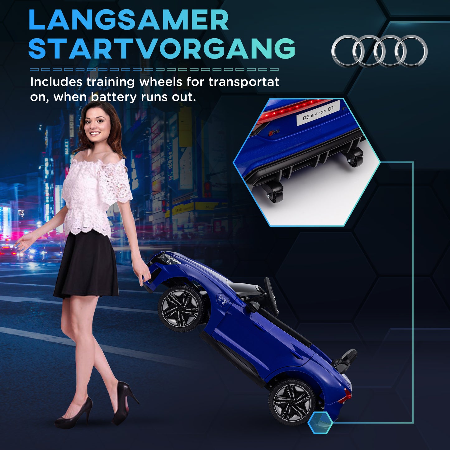 Aosom Ride-On Toy On Car with Remote Control, 12V 3.1 MPH Electric Ride for Kids w/ Suspension System, Horn Honking, White