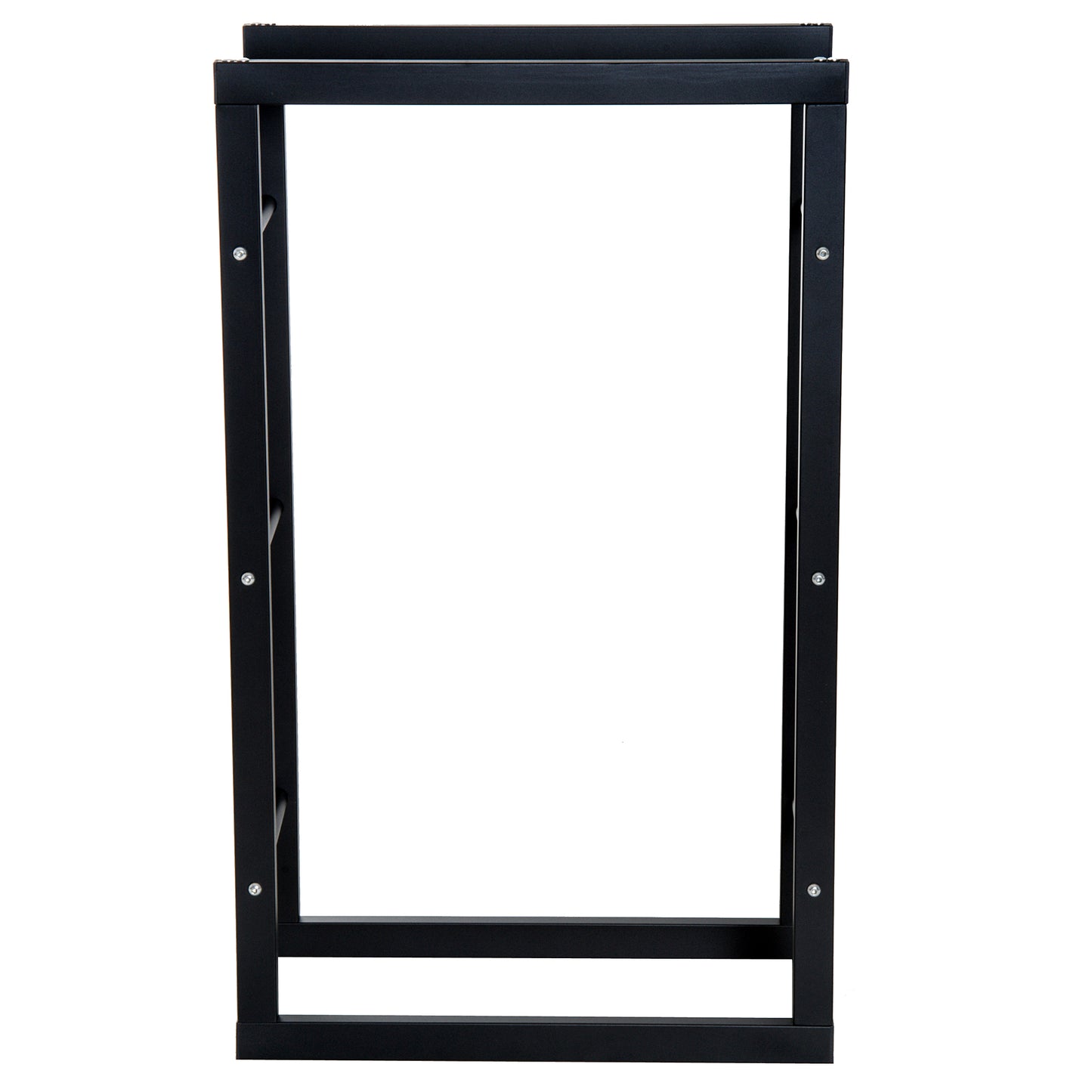HOMCOM Firewood Rack Outdoor, Log Holder Fireplace Storage Rack with Handles and 220 lbs. Weight Capacity, 23.6" x 9.8" x 39.4", Black
