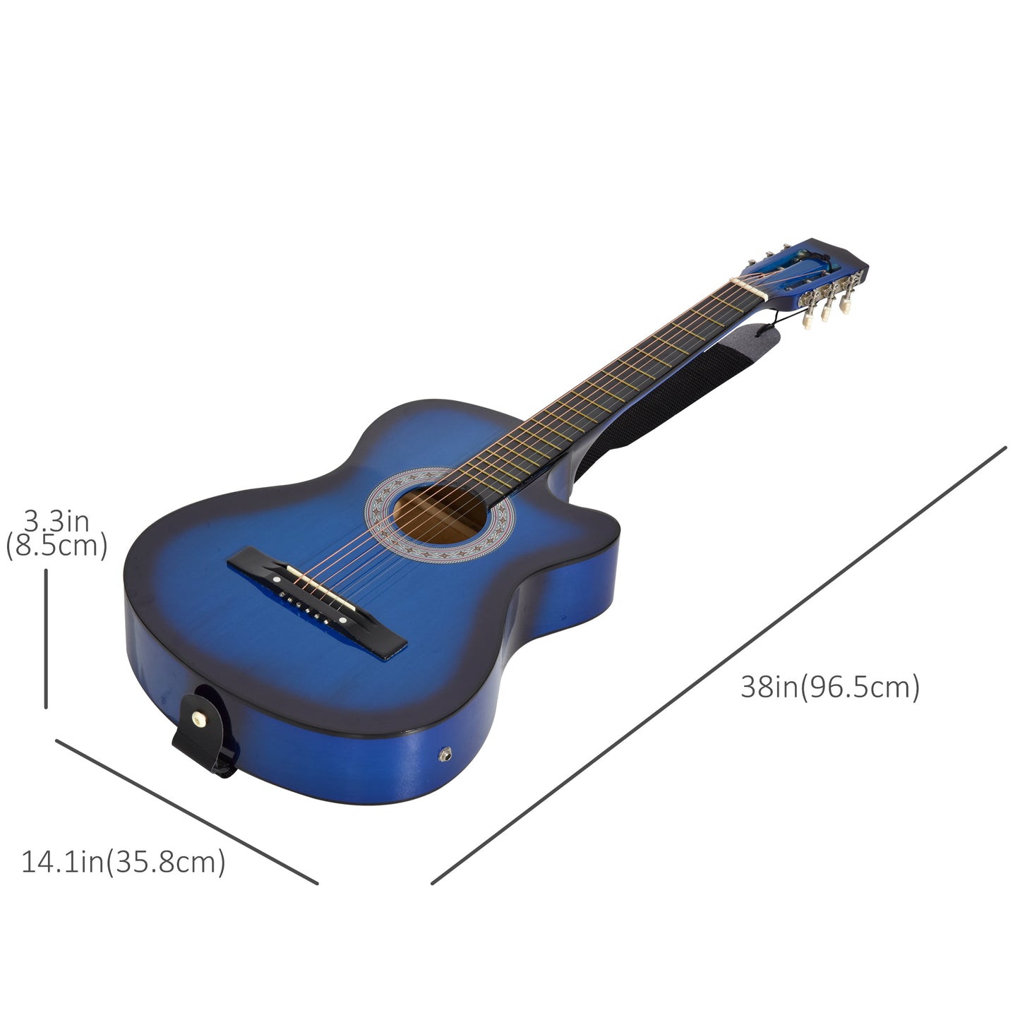 Soozier 39.5 Inch Acoustic Electric Guitar for Beginner with Strings, Beige Strap, 3 Picks and Case Bag, Wine Red