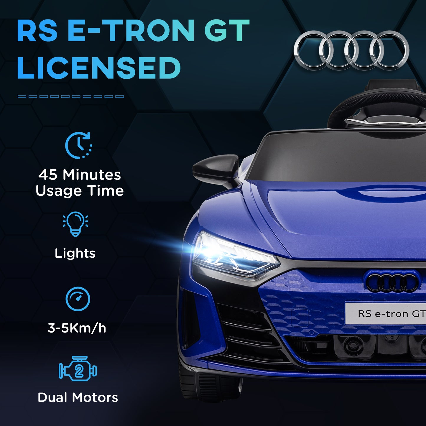 Aosom Ride-On Toy On Car with Remote Control, 12V 3.1 MPH Electric Ride for Kids w/ Suspension System, Horn Honking, White