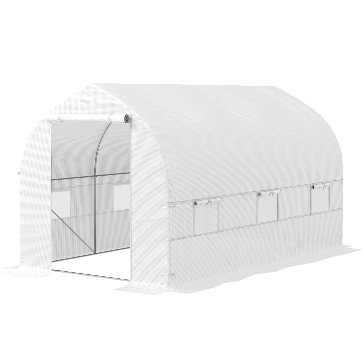 Outsunny 11.5'x9.8'x6.6' Portable Walk-In Tunnel Greenhouse Garden Warm House - White