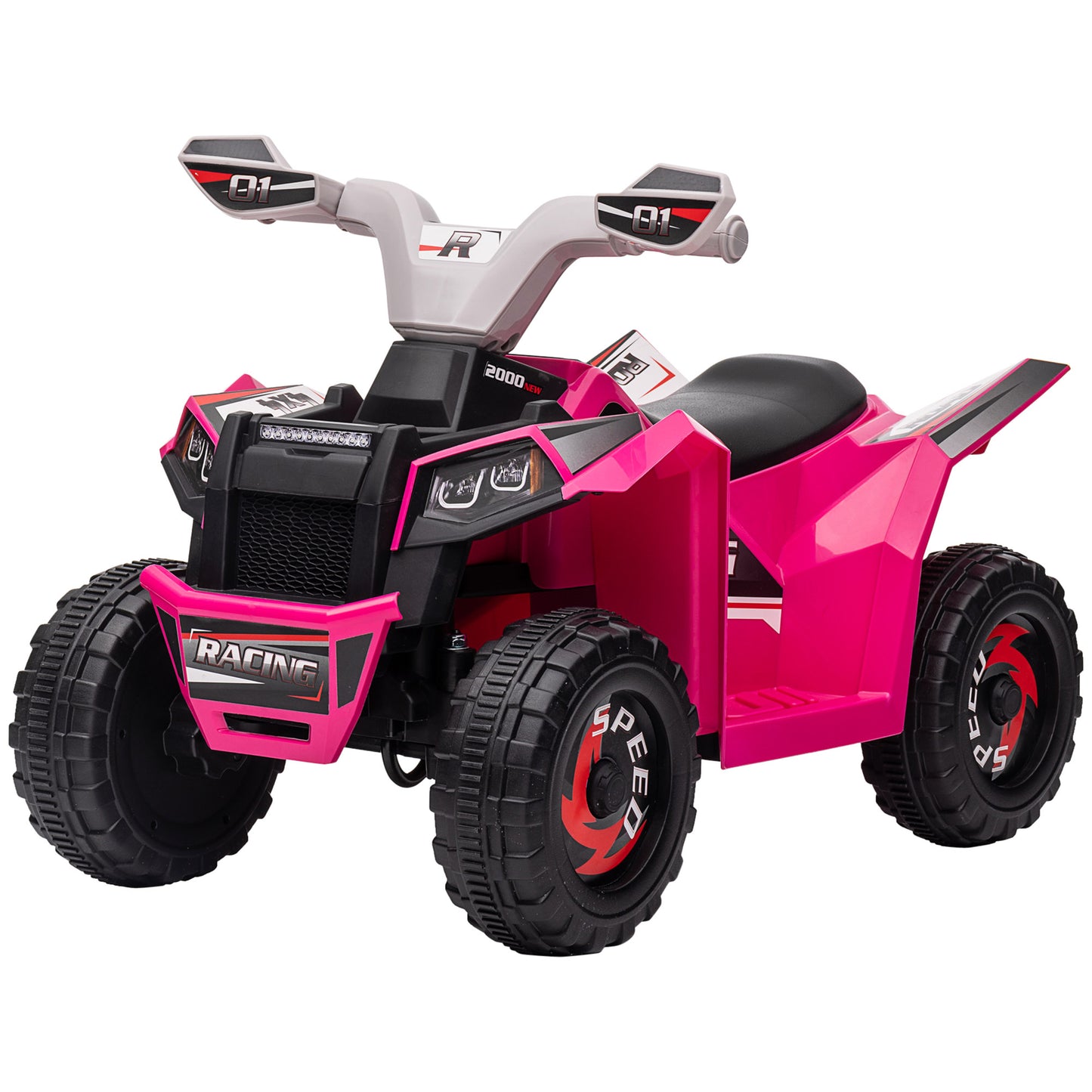 Aosom 6V Quad Kids Electric Car with Wear-resistant Wheels, for Boys and Girls Aged 18-36 Months, Red