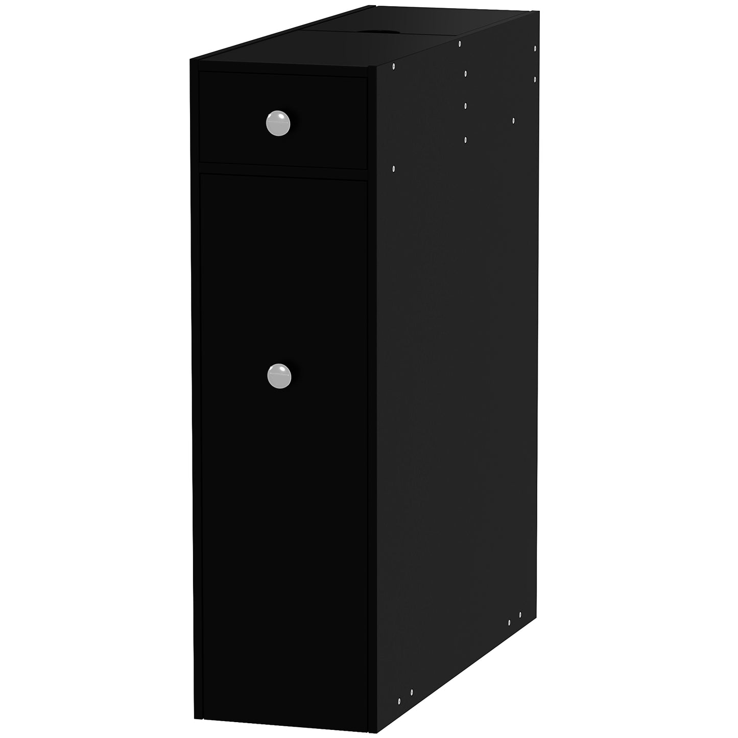 HOMCOM Space Saving Toilet Paper Cabinet, Narrow Bathroom Cabinet with Drawers and Hidden Storage, White