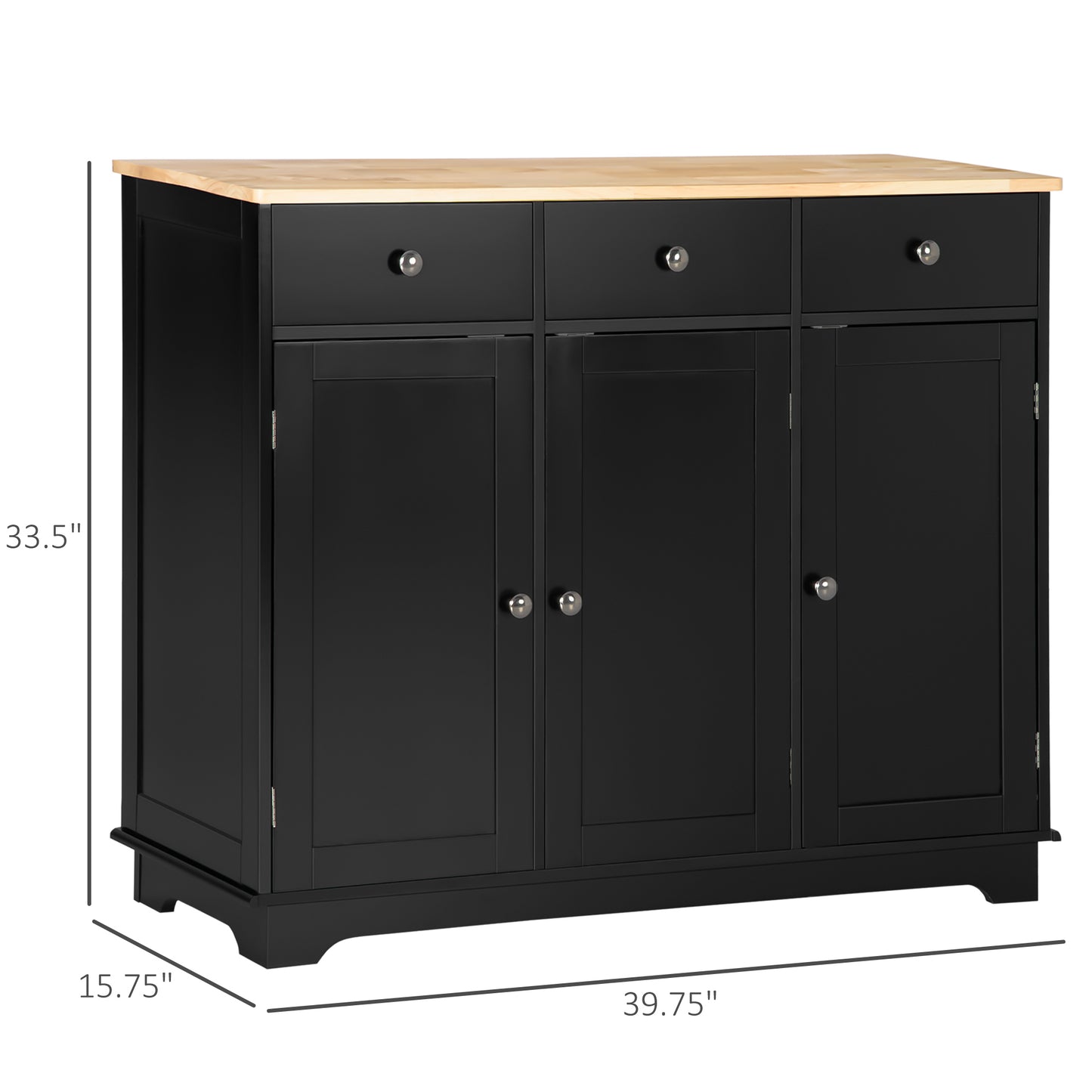 HOMCOM Modern Sideboard, Buffet Cabinet with Storage Cabinets, Drawers and Adjustable Shelves for Living Room, White