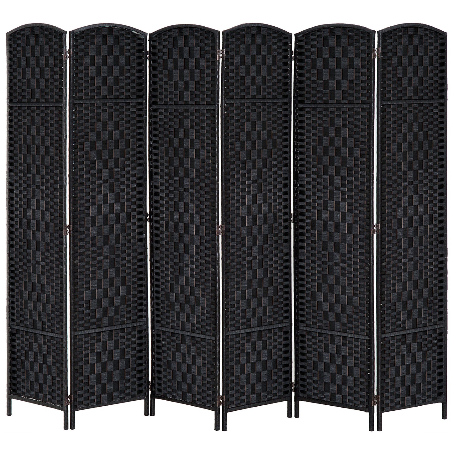 HOMCOM 6ft Folding Room Divider, 6 Panel Wall Partition with Wooden Frame for Bedroom, Home Office, Natural