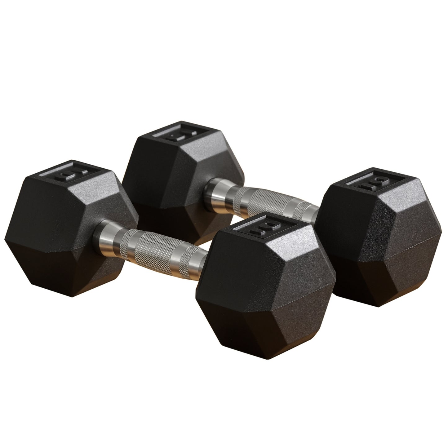 Soozier Rubber Dumbbells Weight Set, Total 30lbs(15lbs Each) Dumbbell Hand Weight for Body Fitness Training for Home Office Gym, Black