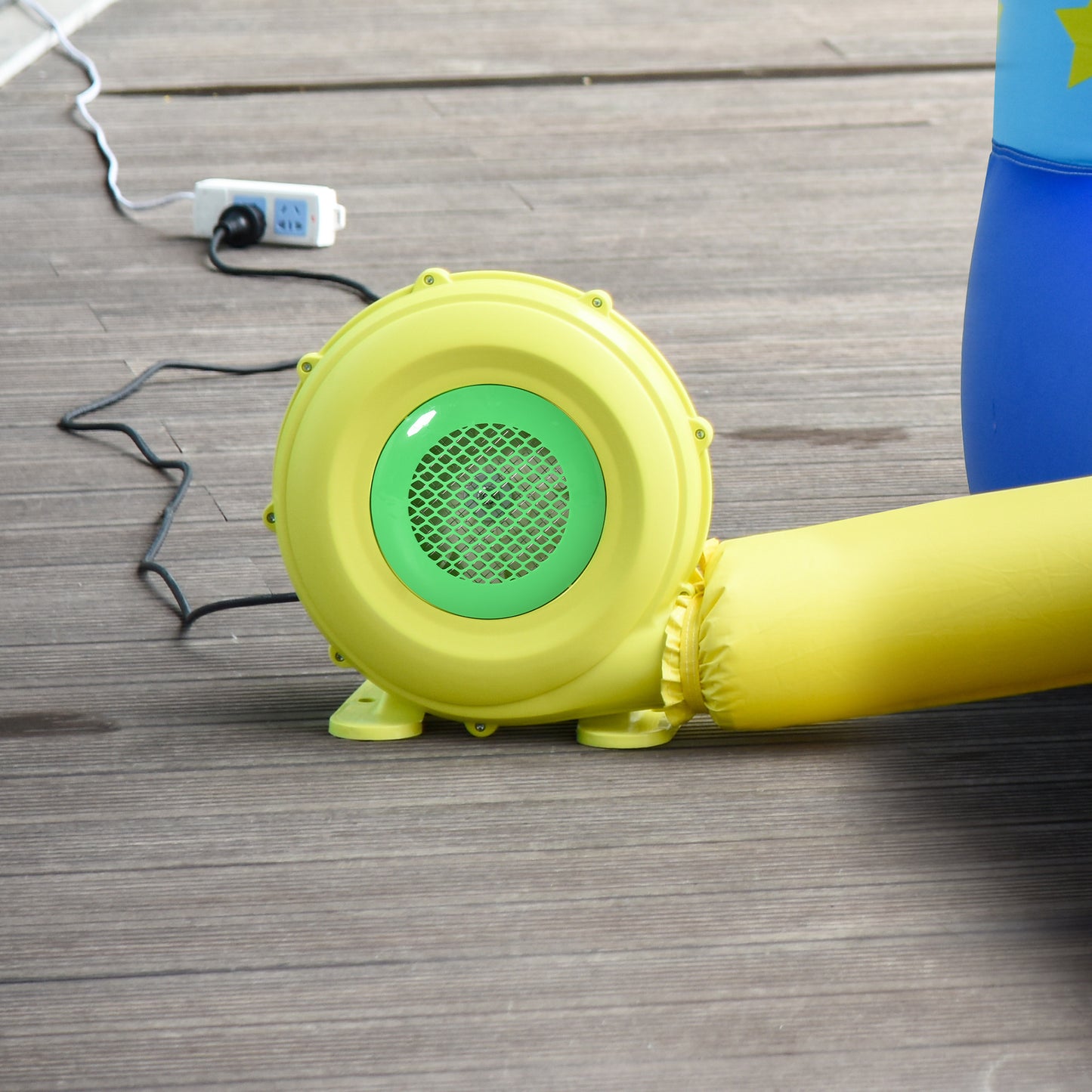 Outsunny Electric Air Blower 450-Watt Fan Blower Compact and Energy Efficient Pump Indoor Outdoor for Inflatable Bounce House, Bouncy Castle and Pneumatic Swimming Pool, Yellow