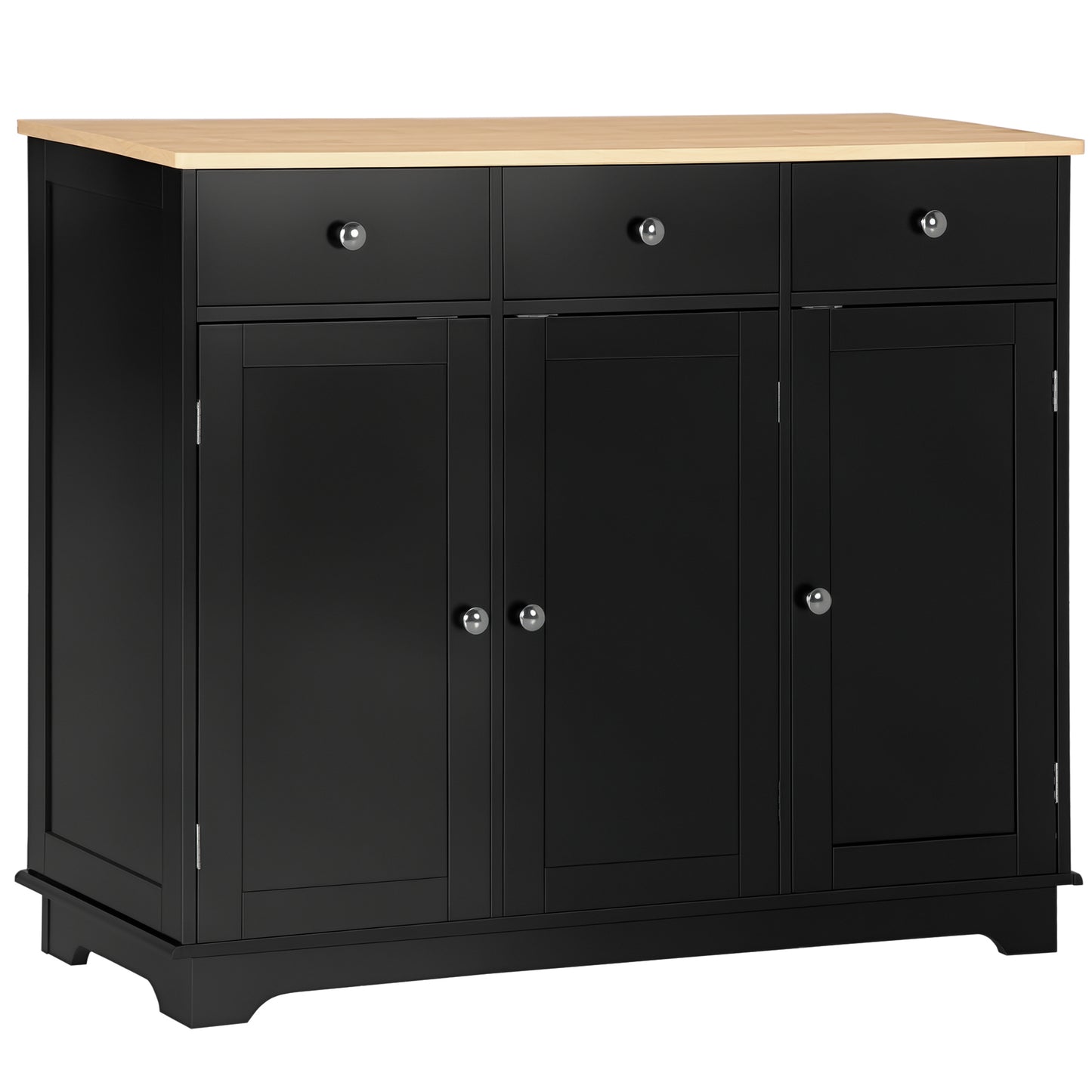 HOMCOM Modern Sideboard, Buffet Cabinet with Storage Cabinets, Drawers and Adjustable Shelves for Living Room, White