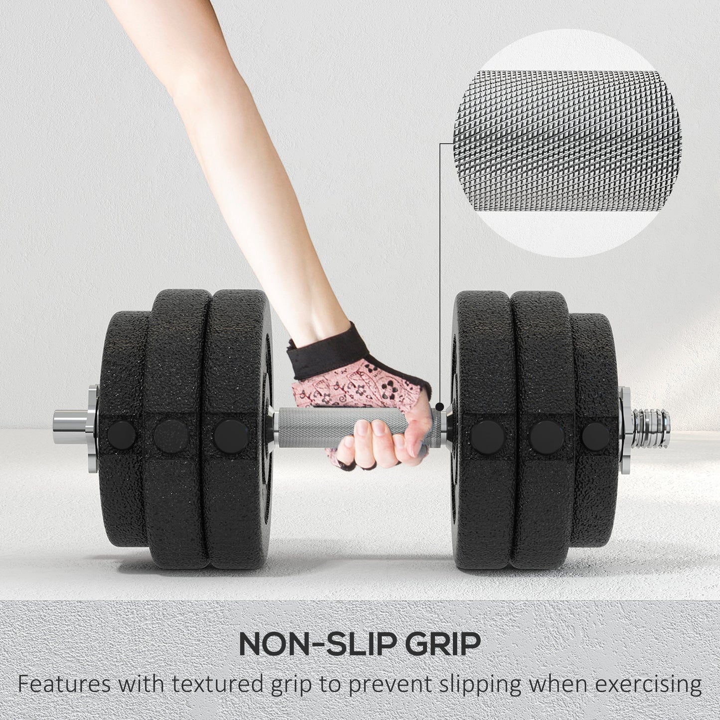 Soozier 66 lbs Adjustable Dumbbells Weight Set Dumbbell Hand Weight Barbell for Body Fitness Lifting Training for Home Office Gym, Black