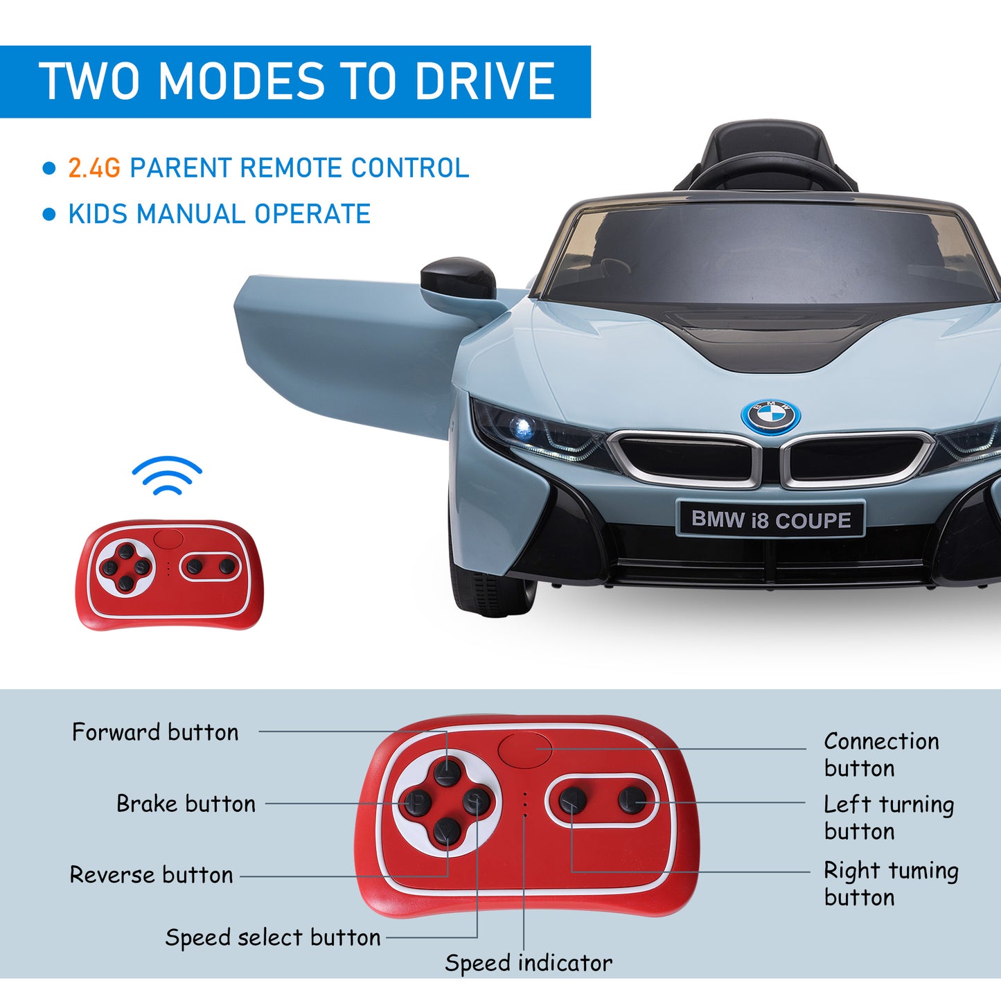 Aosom 6V Kids Electric Ride On Car BMW Coupe for 3-8 Years Old