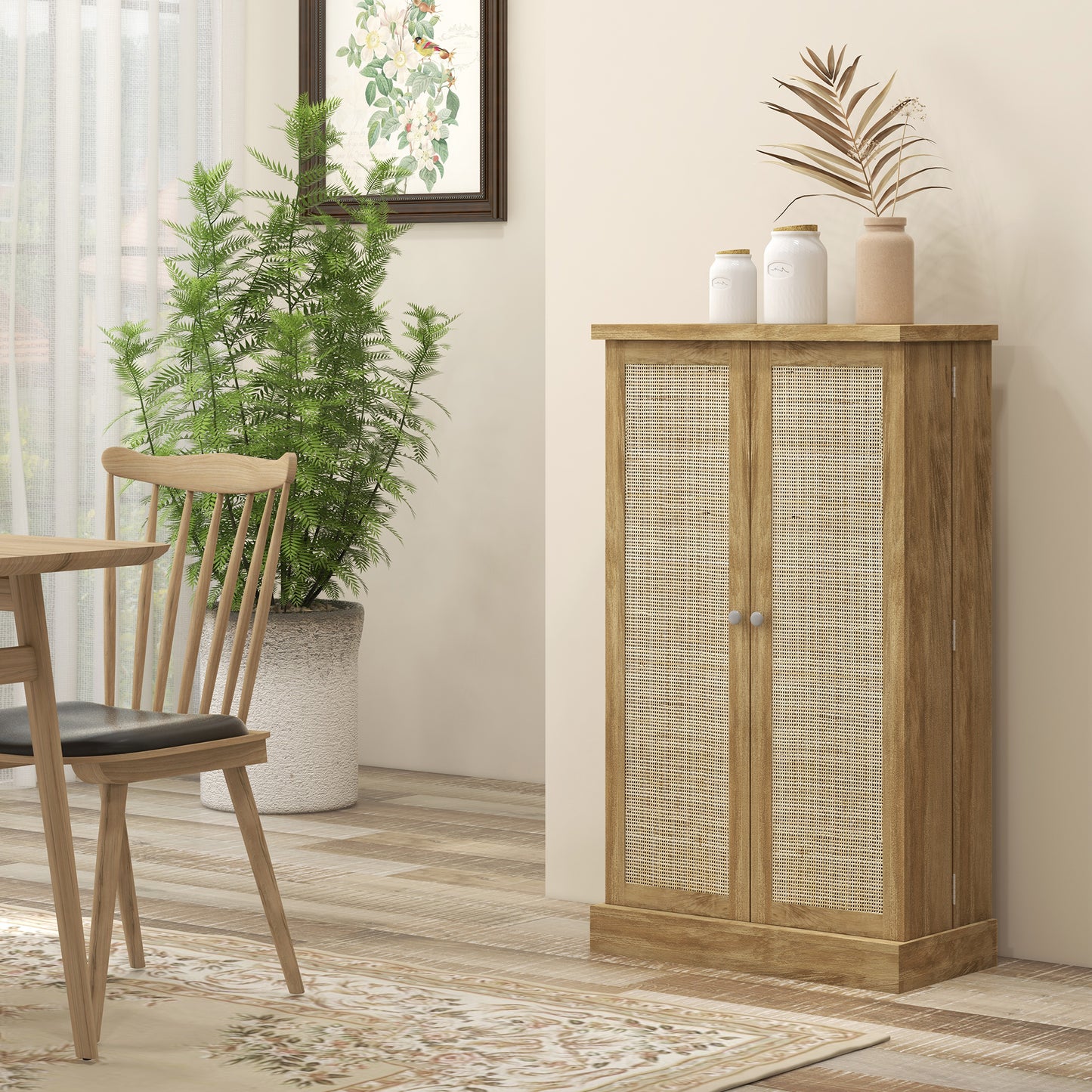 HOMCOM Freestanding Kitchen Pantry Storage Cabinet Kitchen Cabinet with 5-Tier Shelf 12 Spice Racks Adjustable Shelves White