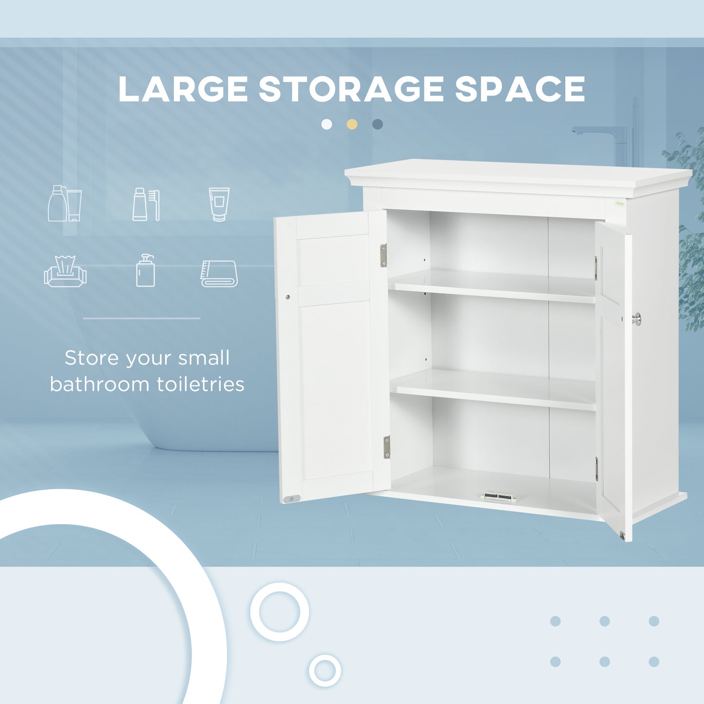 kleankin Bathroom Cabinet, Medicine Cabinet, Over Toilet Storage Cabinet with Adjustable Shelves for Entryway, Grey