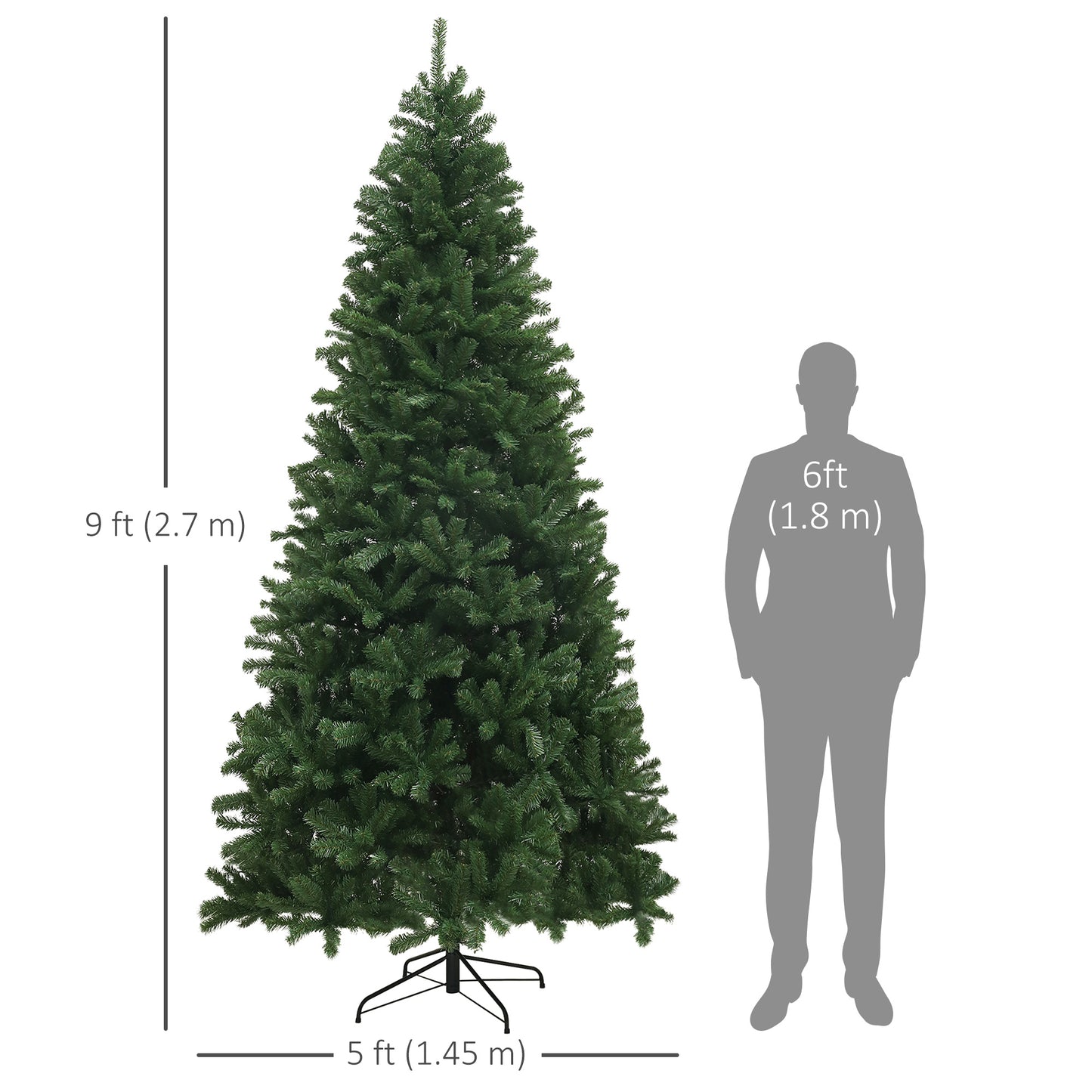 HOMCOM 6ft Artificial Christmas Trees with Auto Open and Steel Base, Green