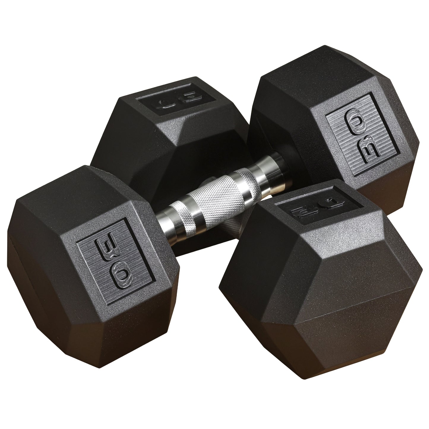 Soozier Rubber Dumbbells Weight Set, Total 30lbs(15lbs Each) Dumbbell Hand Weight for Body Fitness Training for Home Office Gym, Black