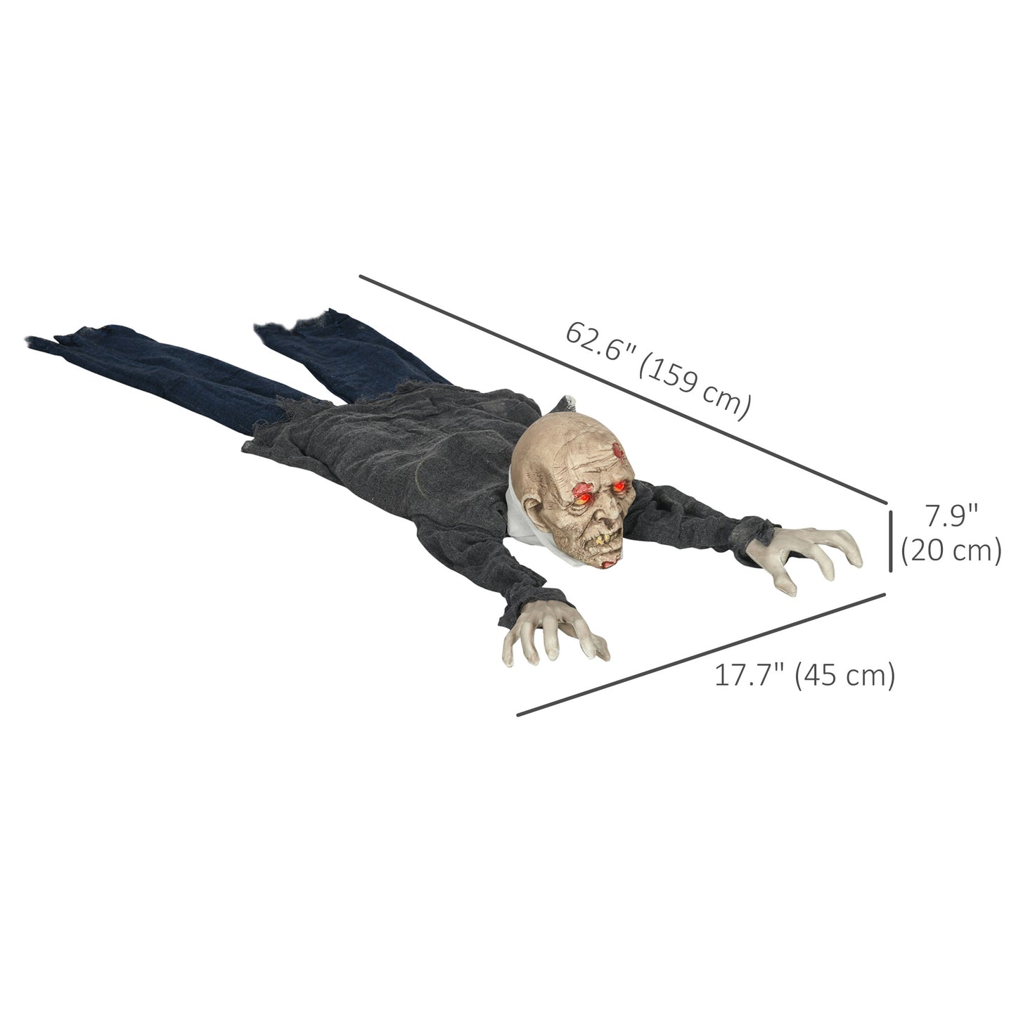 HOMCOM 72 Inch/6ft Life Size Outdoor Halloween Decoration Witch, Animated Prop Decor with Sound and Motion Activated, Light Up Eyes, Creepy Sound