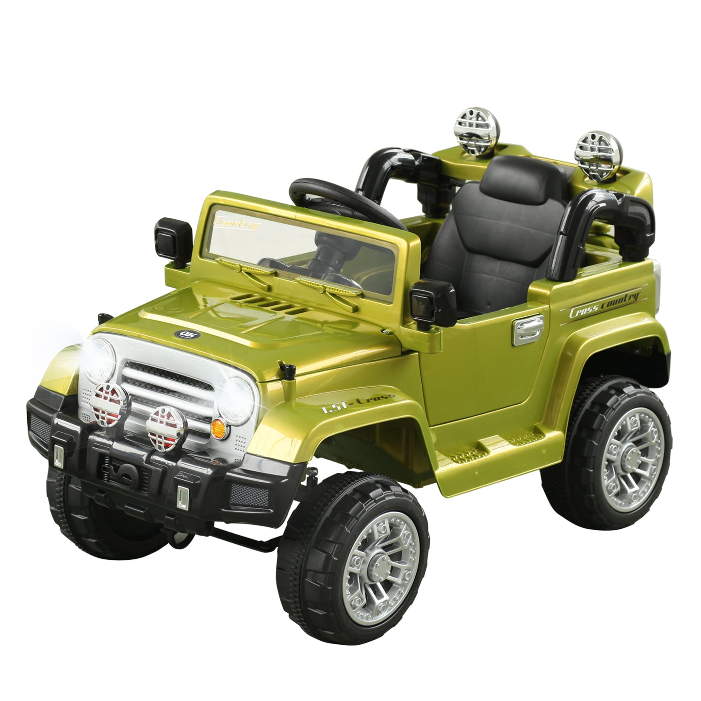 Aosom 12V Kids Electric Toy Car Jeep Power Wheels with Remote Control Black