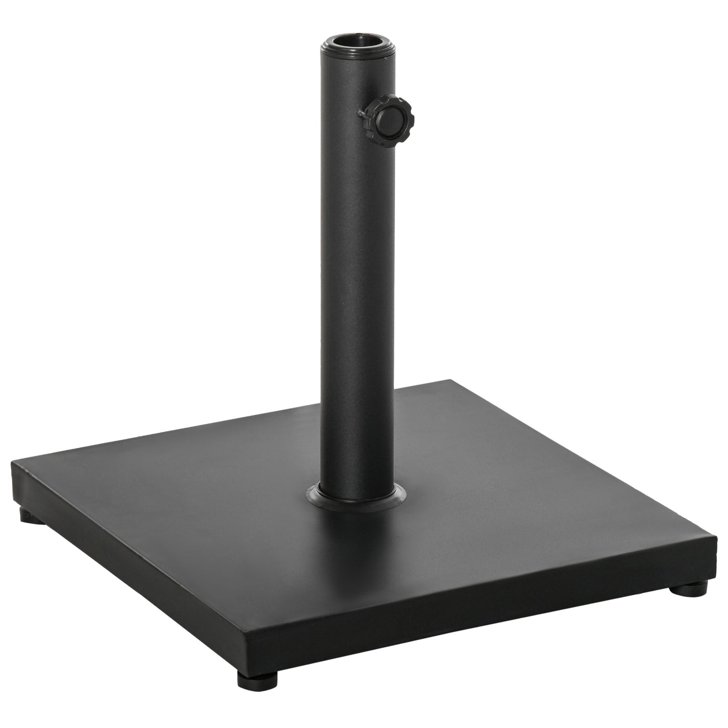 Outsunny 29 lbs Market Umbrella Base Holder 16" Heavy Duty Square Parasol Stand for Patio, Outdoor, Backyard, Black