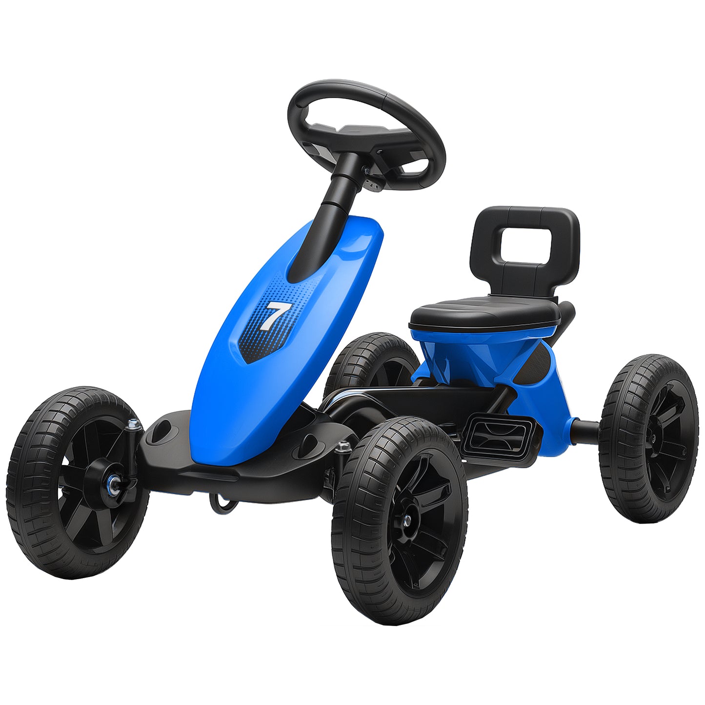Qaba Pedal Go Kart for Kids 2-5 Years Old with Silent EVA Wheels, Metal Frame, Green