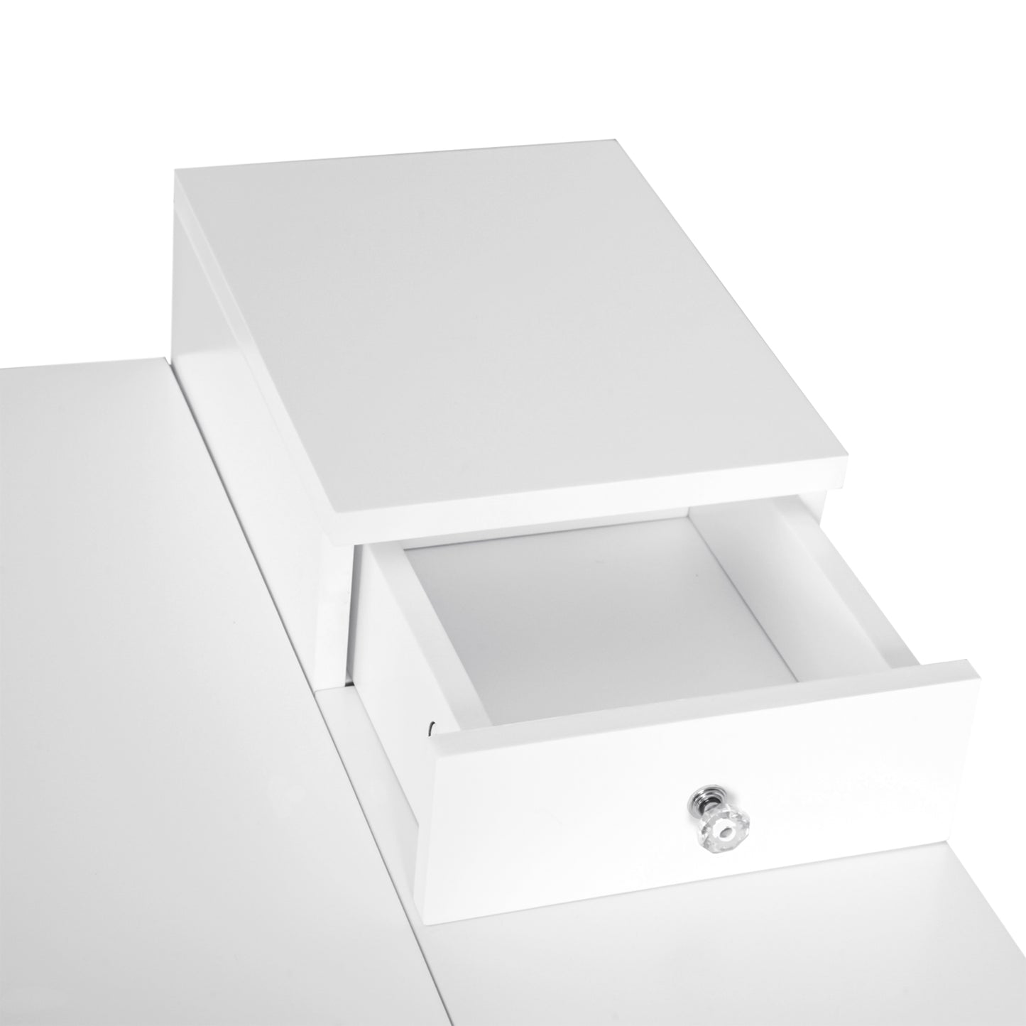 HOMCOM Makeup Vanity Table with Flip-up Mirror, Modern Dressing Table with 2 Drawers for Bedroom, White