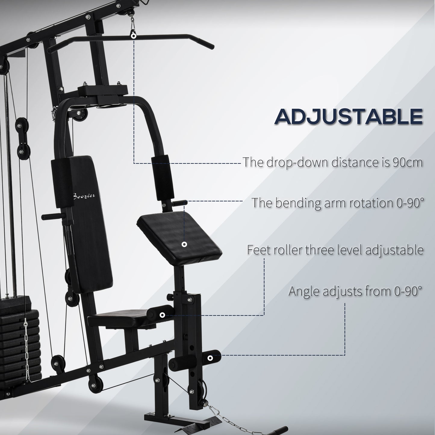 Soozier Multi-Exercise Home Gym Station with 99lbs Weight Stack, for Full Body Workout