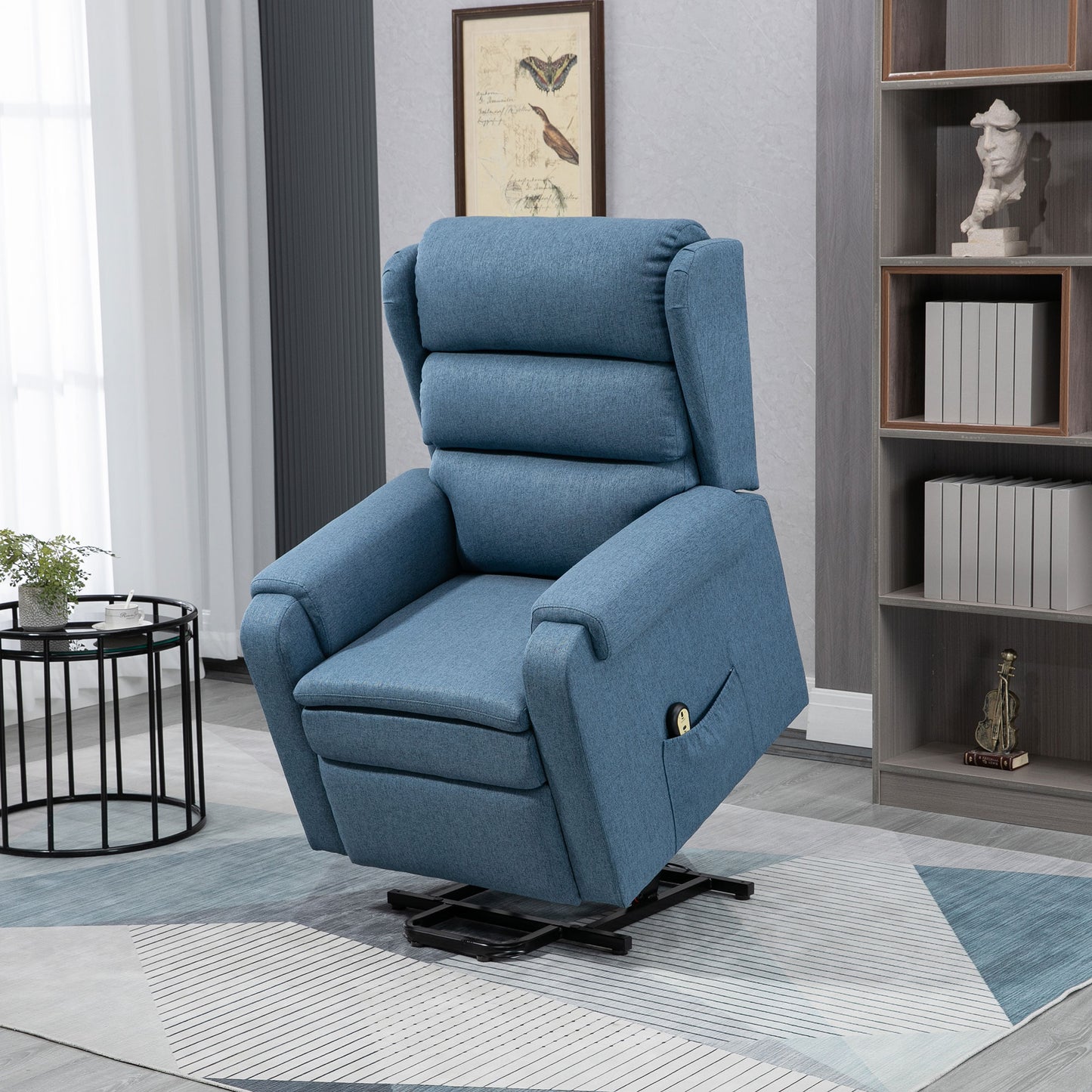 HOMCOM Lift Chair for Elderly, Power Chair Recliner with Footrest, Remote Control, Side Pockets for Living Room, Grey