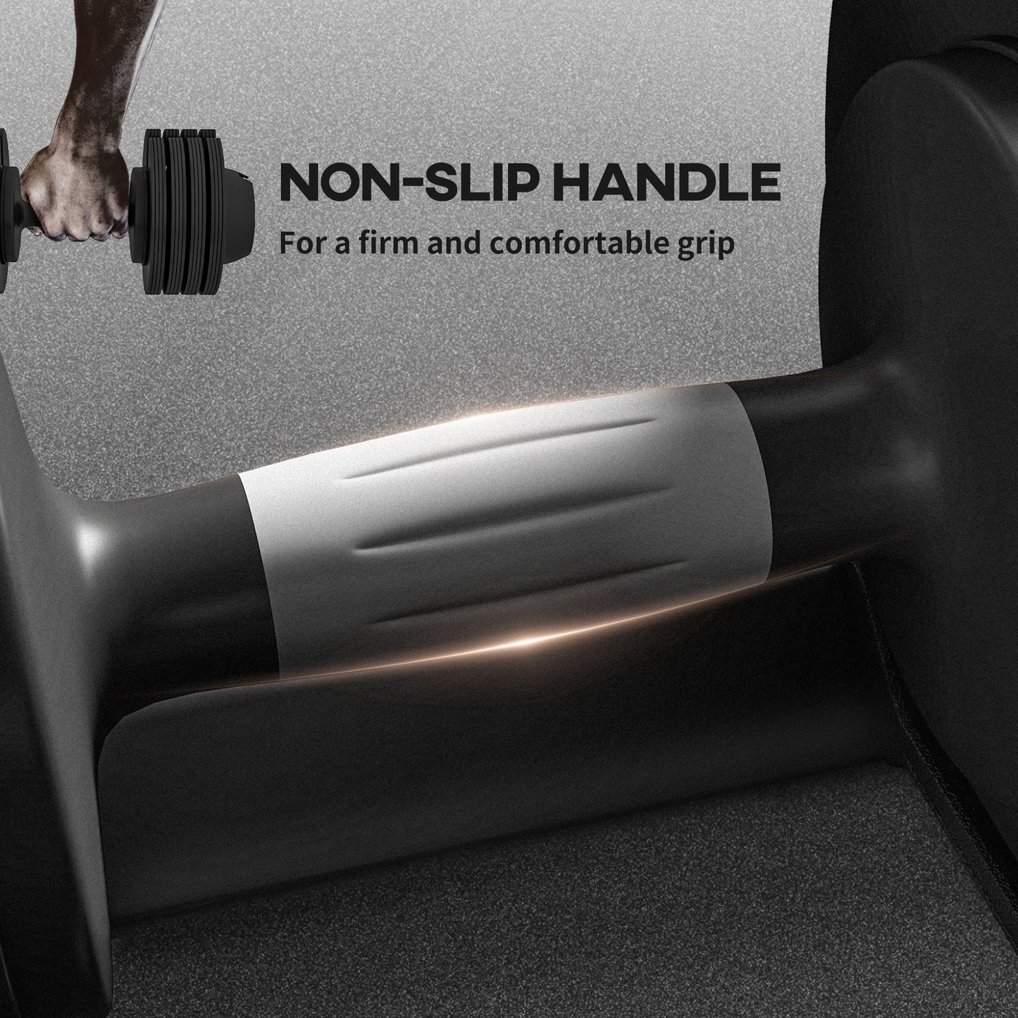 Soozier 4-Level Adjustable Dumbbells, 2 x 22lbs Rubber Weights Exercise Fitness Dumbbell Set with Non-Slip Handles and Tray for Men Women Home Gym Workout