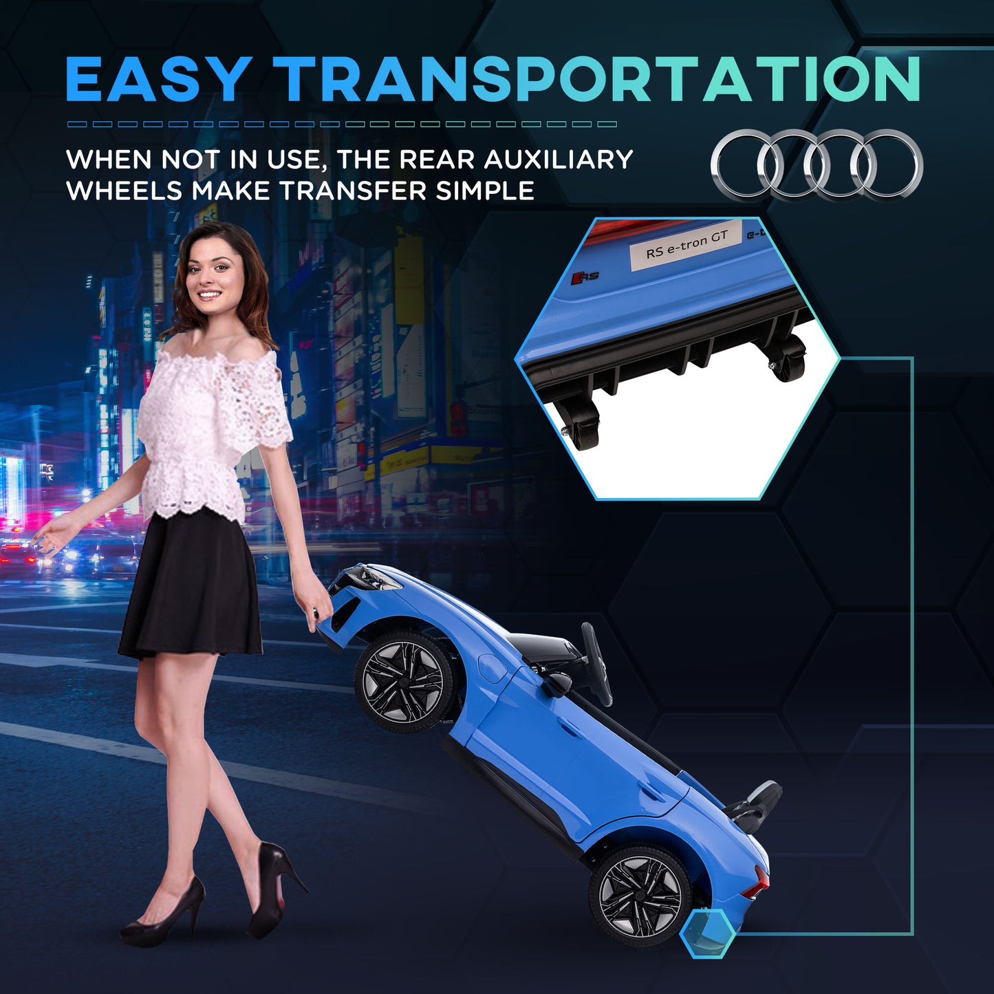 Aosom Ride-On Toy On Car with Remote Control, 12V 3.1 MPH Electric Ride for Kids w/ Suspension System, Horn Honking, White