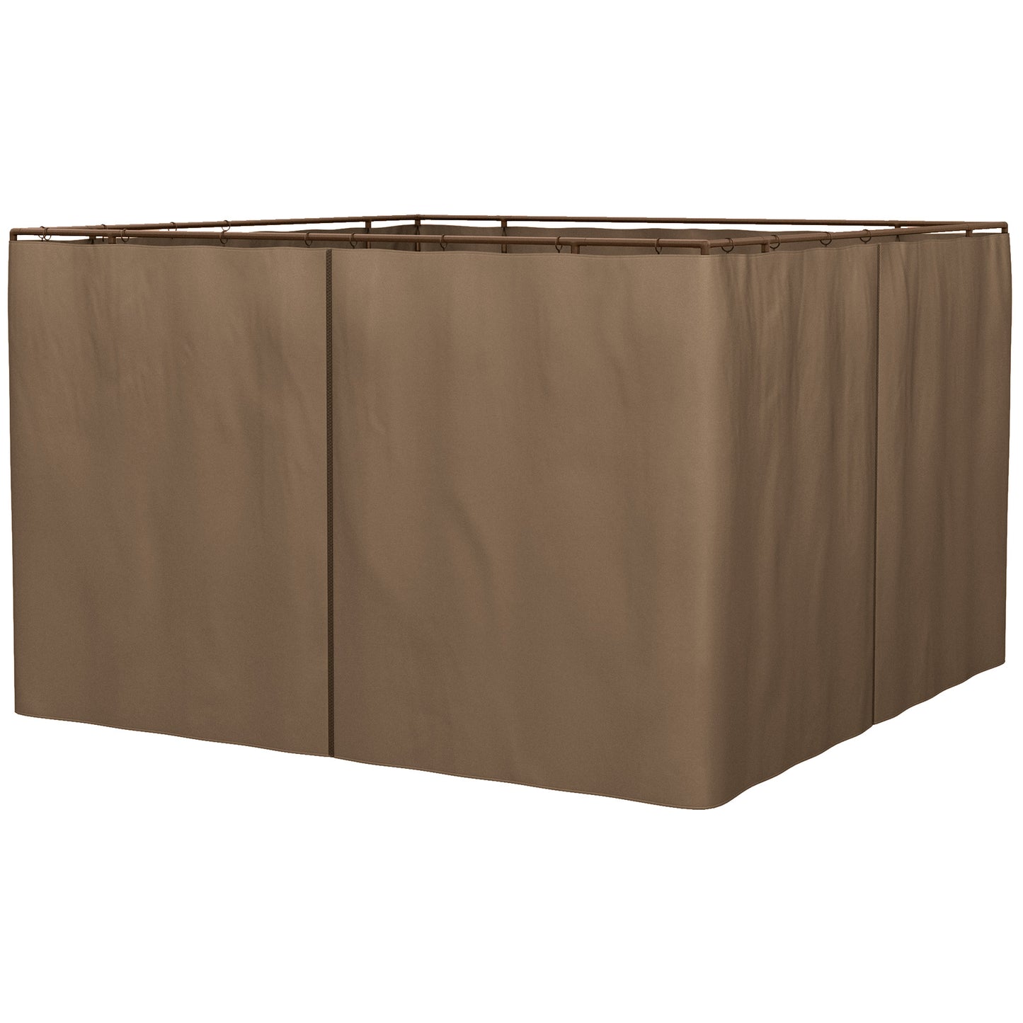 Outsunny 10' x 10' Universal Gazebo Sidewall Set with 4 Panels, Hooks/C-Rings Included for Pergolas & Cabanas, Beige
