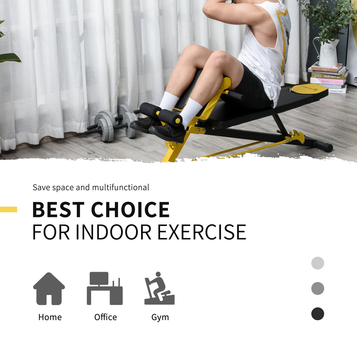 Soozier Adjustable Weight Bench Roman Chair Exercise Training Multi-Functional Hyper Extension Bench Dumbbell Bench Ab Sit up Decline Flat Black and Red