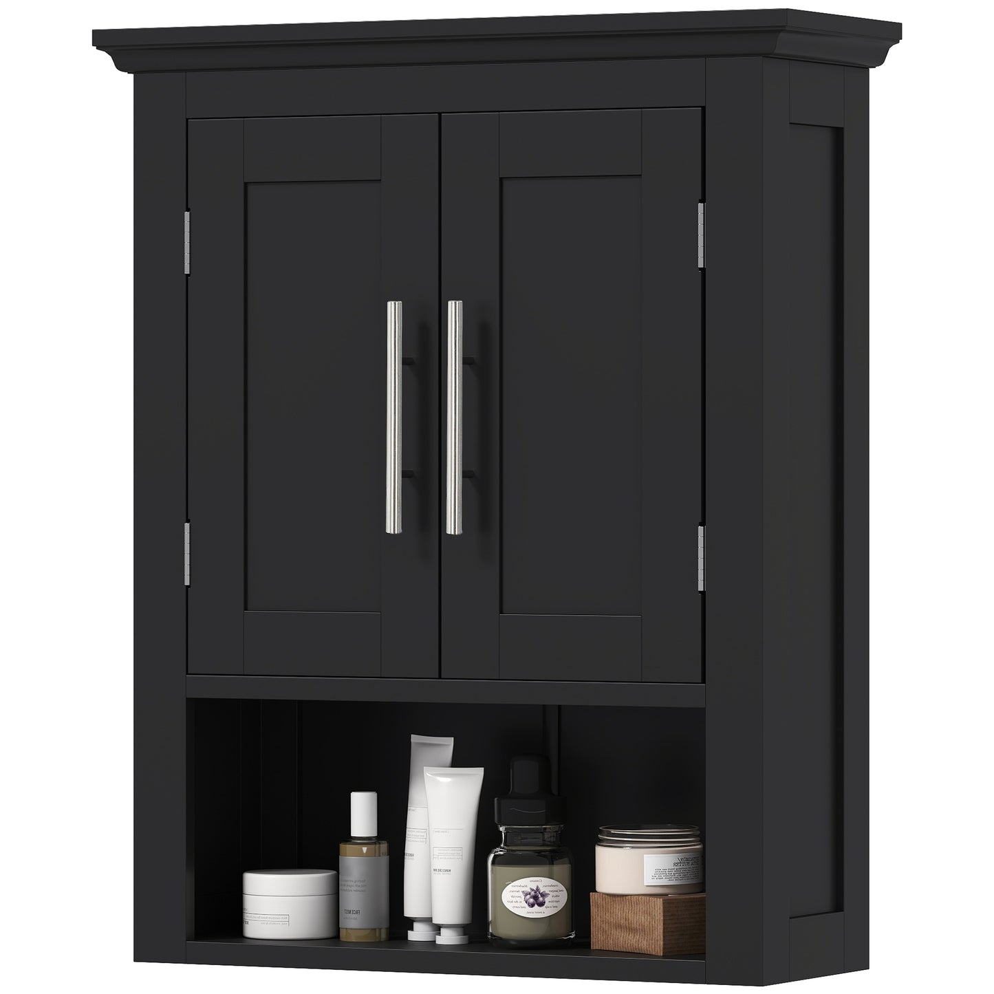 kleankin Bathroom Wall Cabinet, Medicine Cabinet, Toilet Storage Cabinet with Shelf for Living Room and Entryway, White