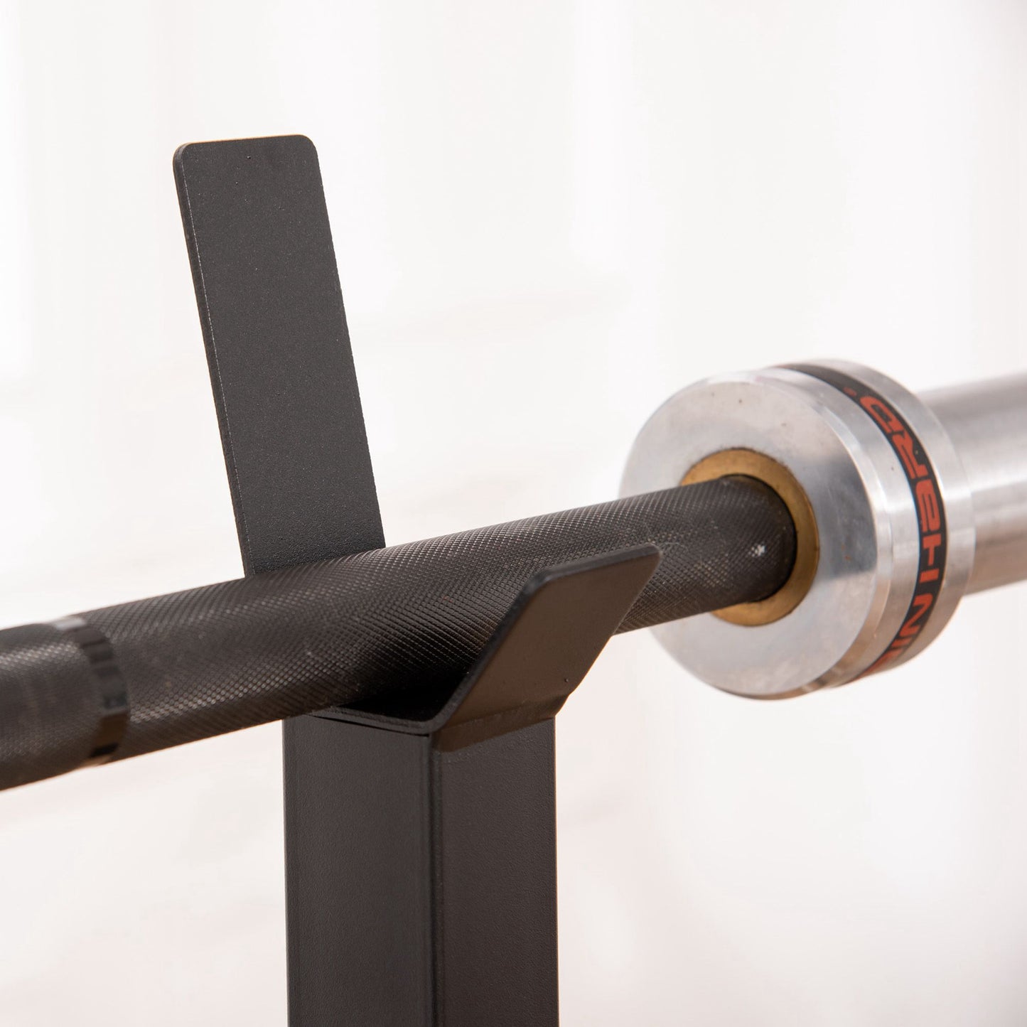 Soozier Adjustable Barbell Rack Stable Power Squat Stand Portable 2 Bars Barbell Holder Weight Rack, Black and White