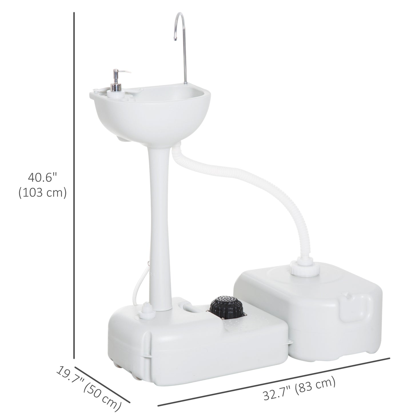 kleankin Portable Camping Sink Hand Wash Station with 17L Water Tank, Soap Dispenser and Towel Holder, for Outdoor Events