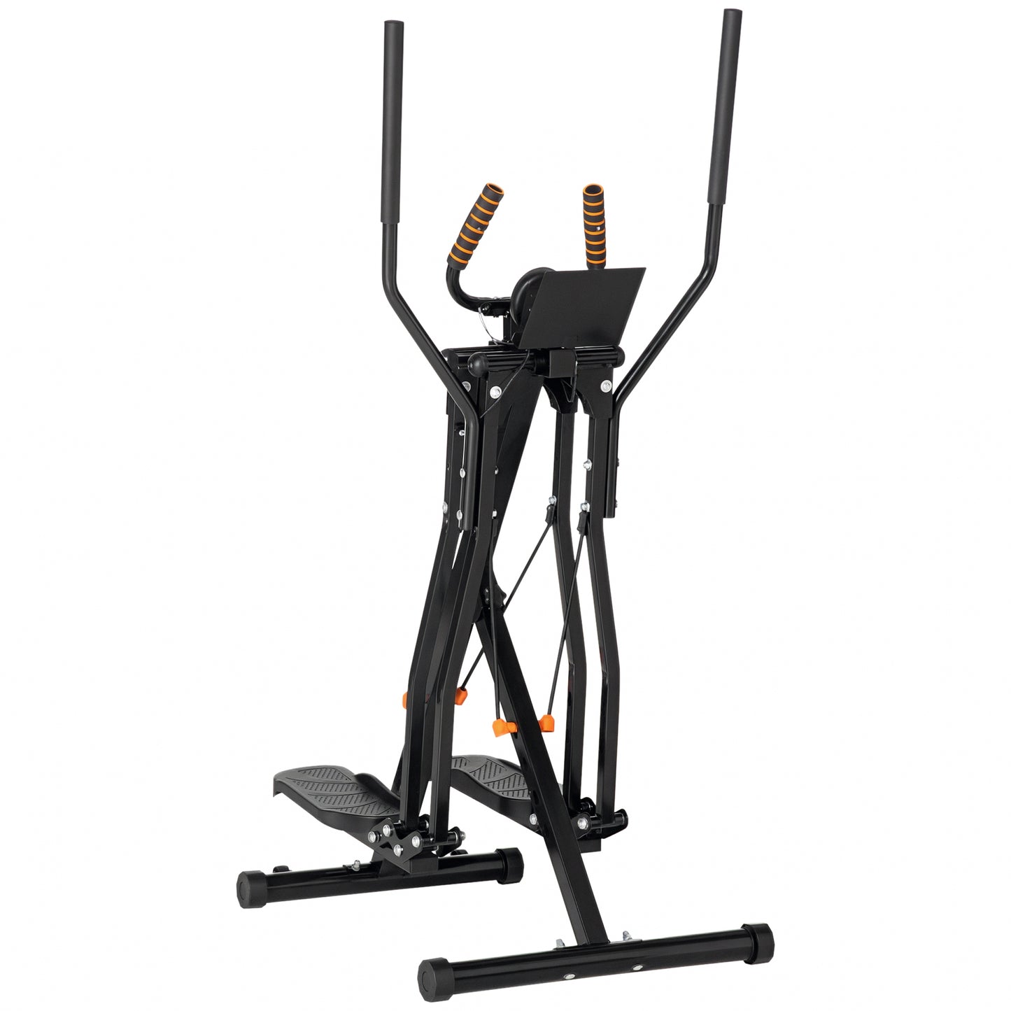 Soozier Gazelle Glider Air Walker Exercise Machine Elliptical Trainer with Four Resistance Levels, LCD Monitor, Heart Rate Sensor, Two Wheels