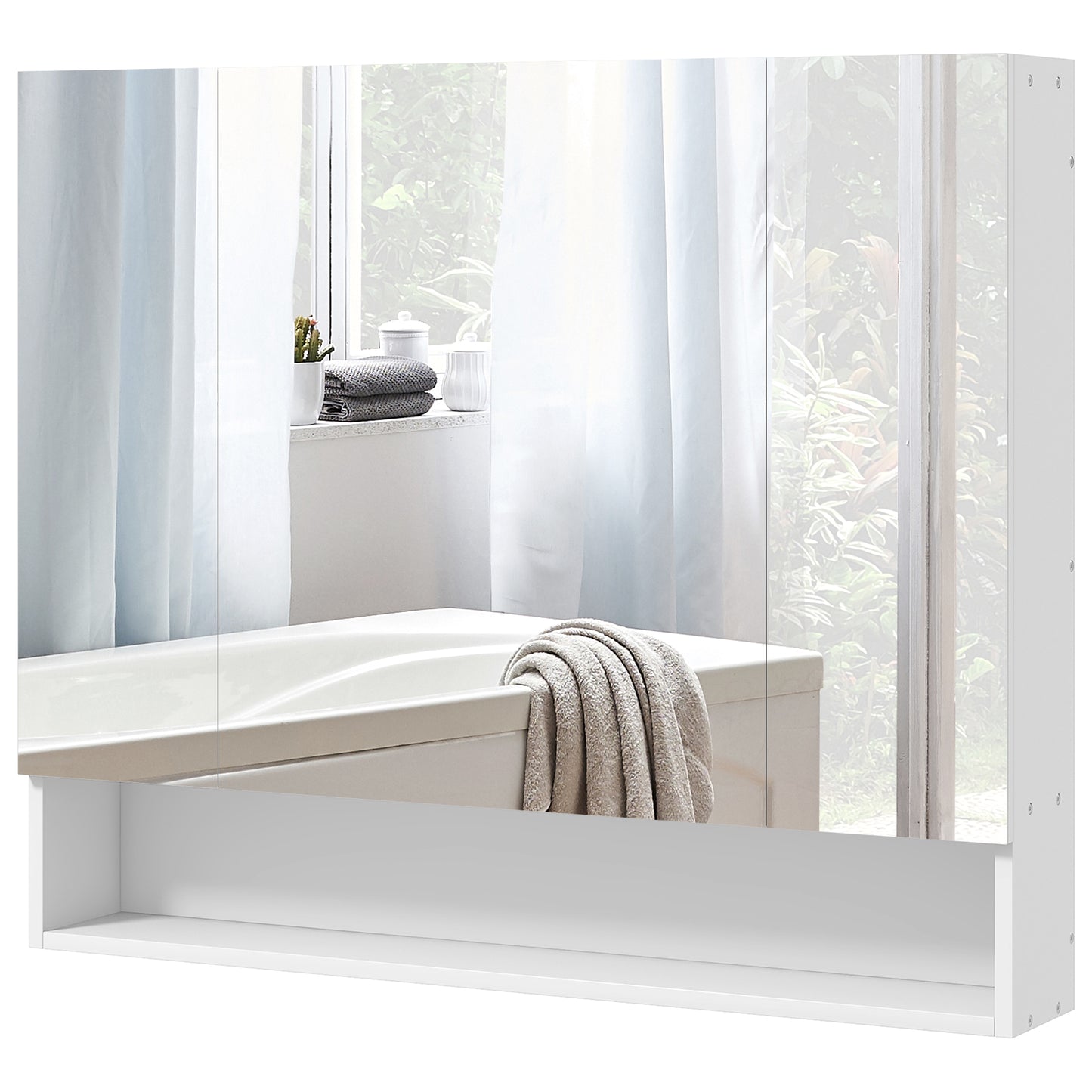 kleankin Wall Mounted Bathroom Medicine Cabinet with Mirror and Adjustable Shelves, Grey