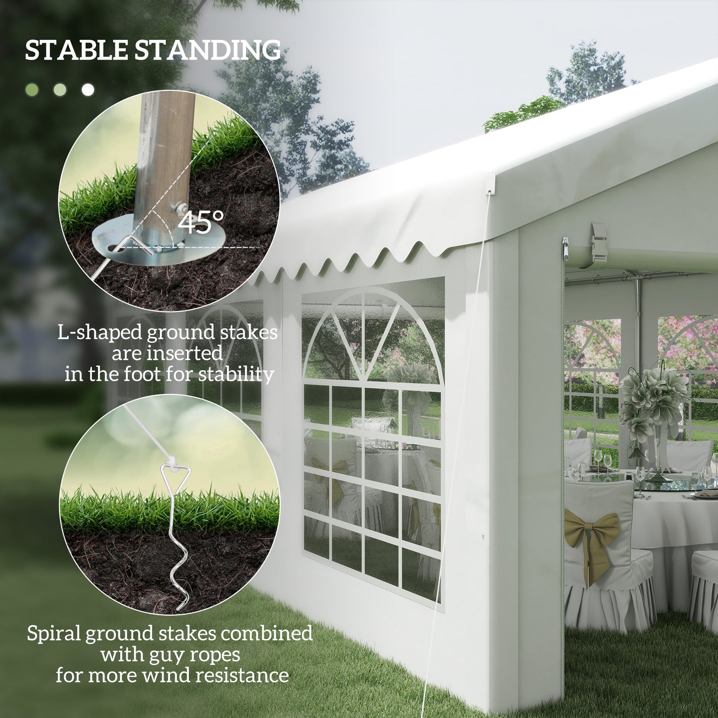 Wedding Tent with Sidewalls - Heavy Duty Party Tent, White