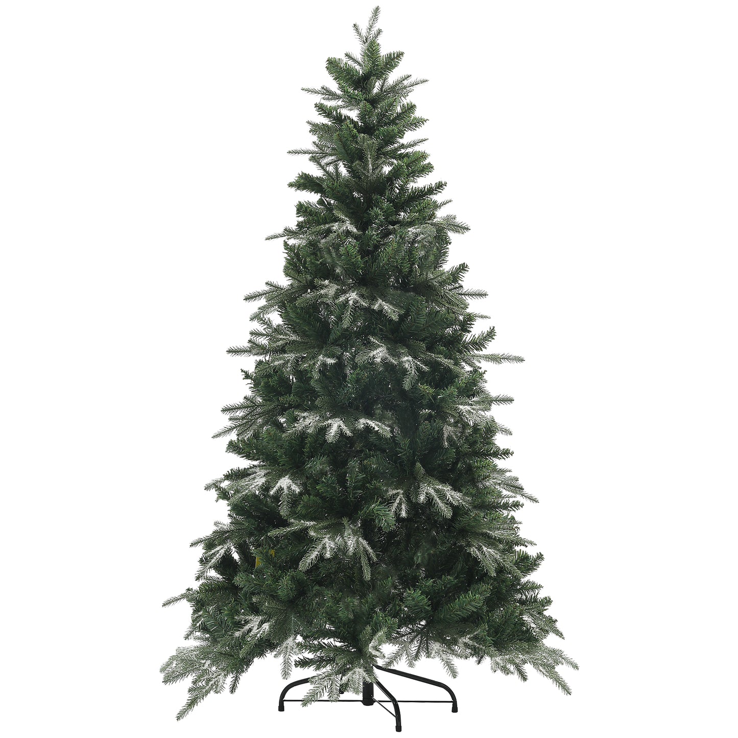 HOMCOM 5ft Decorated Christmas Tree with Red Berries and Pine Cones, Flocked Christmas Tree with Pencil Shape, Green