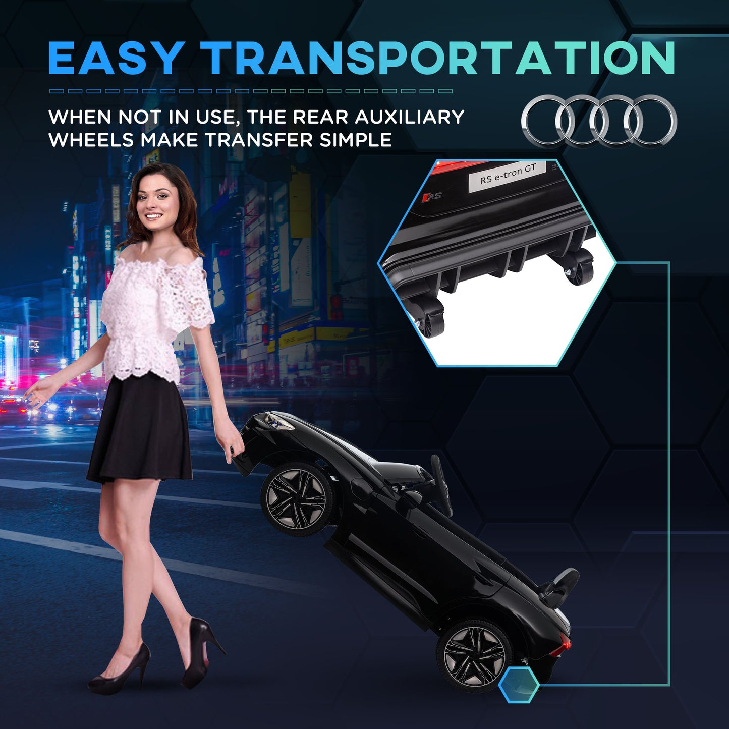 Aosom Ride-On Toy On Car with Remote Control, 12V 3.1 MPH Electric Ride for Kids w/ Suspension System, Horn Honking, White
