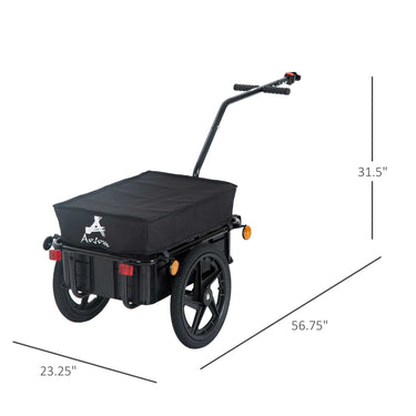 Aosom Multi-Functional Bike Trailer Steel Large Bike Luggage Cart Carrier Black