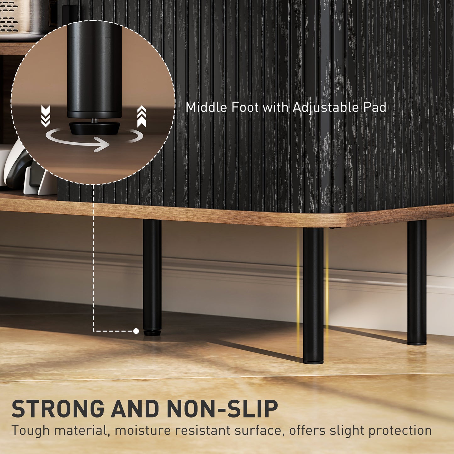 HOMCOM TV Stand Cabinet for TVs up to 55 Inches, TV Unit with Storage Shelves and Cabinets for Living Room, Oak Tone