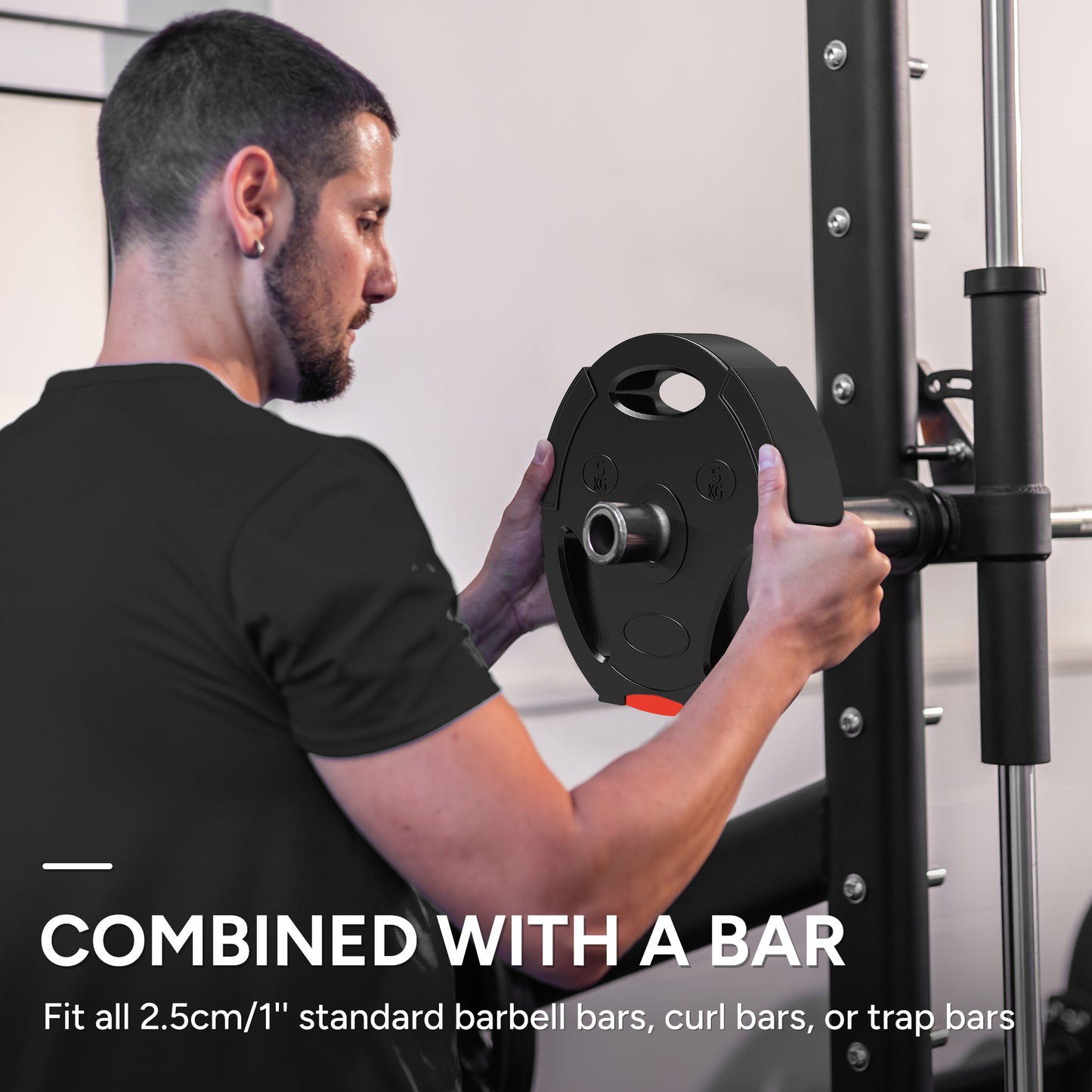 Soozier 1-Inch Weight Plates, Barbell Weights Set for Weightlifting and Strength Training, 2 x 22lbs + 2 x 11lbs