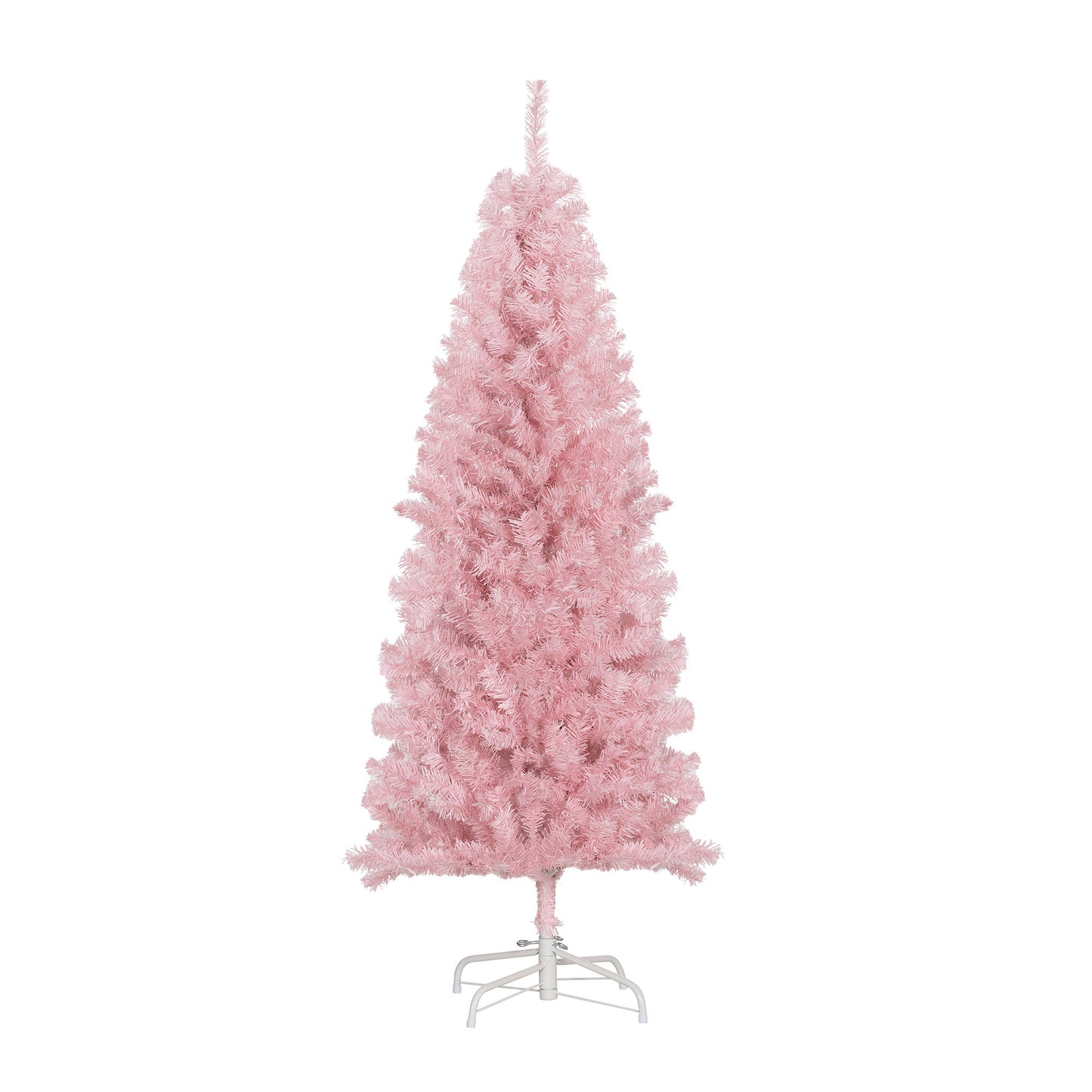 HOMCOM 4FT Artificial Christmas Tree Holiday Xmas Holiday Pencil Tree Decoration with Automatic Open for Home Party, Pink