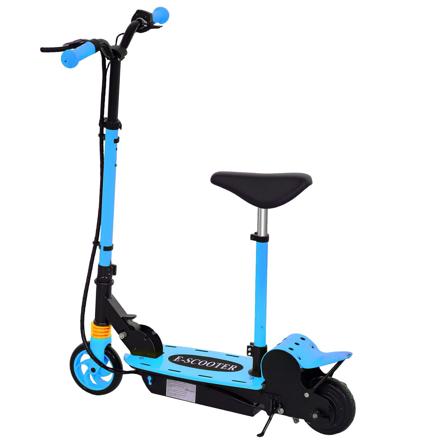Soozier Foldable Electric Scooter for Kids Ages 6-14, with Seat and 2 Adjustable Heights, Max 6km Range & 12km/h, Orange