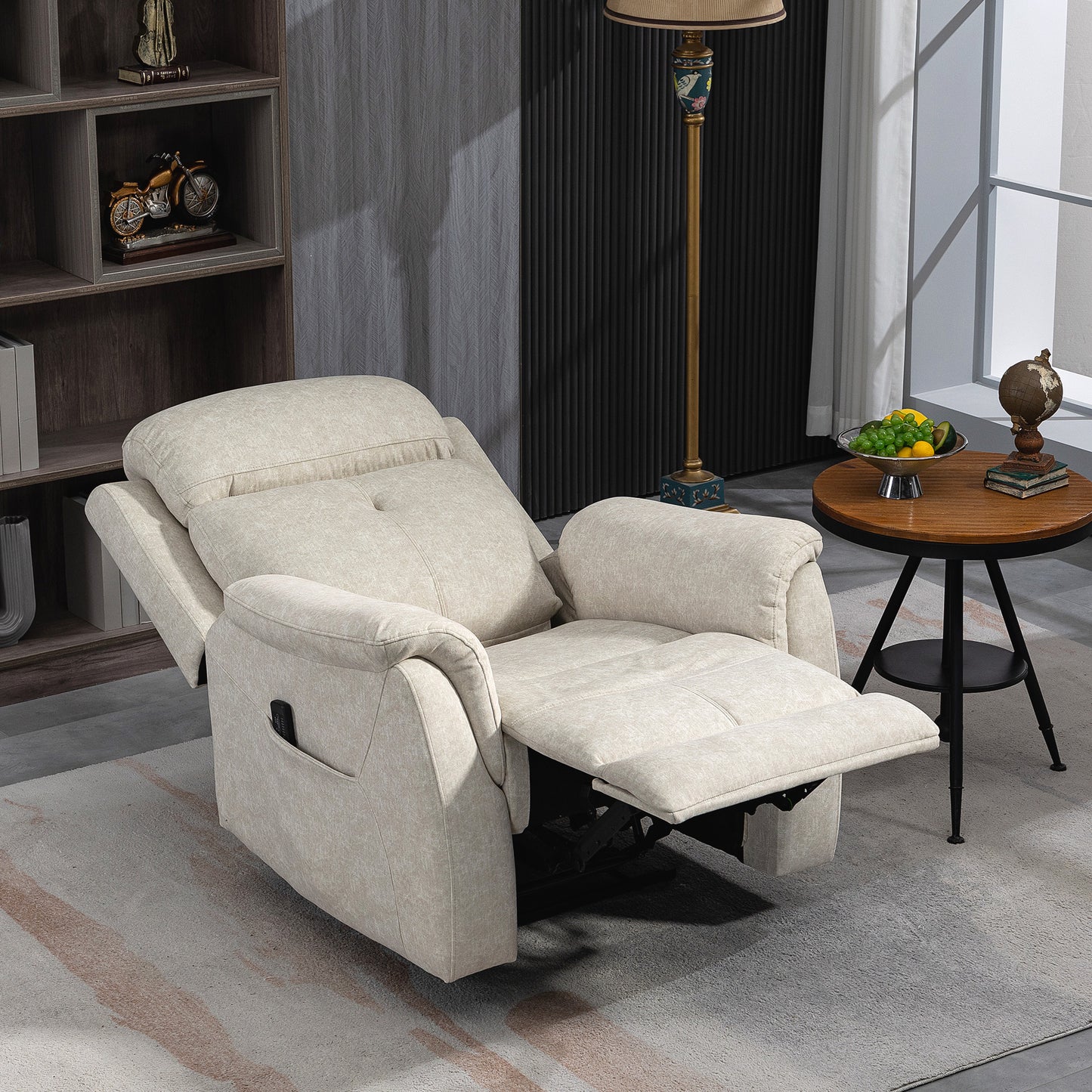 HOMCOM Manual Recliner Chair with Vibration Massage & Side Pockets – Living Room Recliner