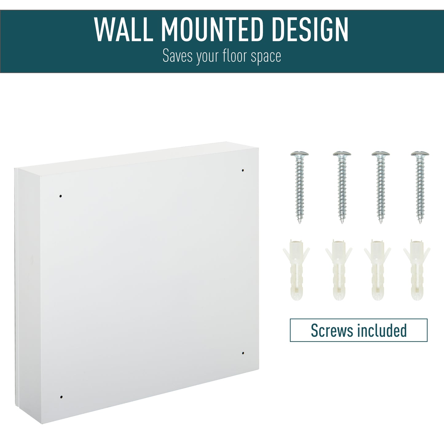 kleankin Wall Mounted Mirror Cabinet, Bathroom Medicine Cabinet with Mirror, 2 Doors and 3-tier Shelving, White