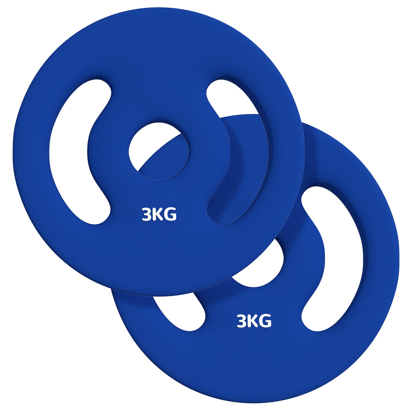 Soozier 2 x 6.6lbs Standard Weight Plates with Easy-Grip Handles, 1" Holes, for Home, Gym, Weight Lifting and Strength Training