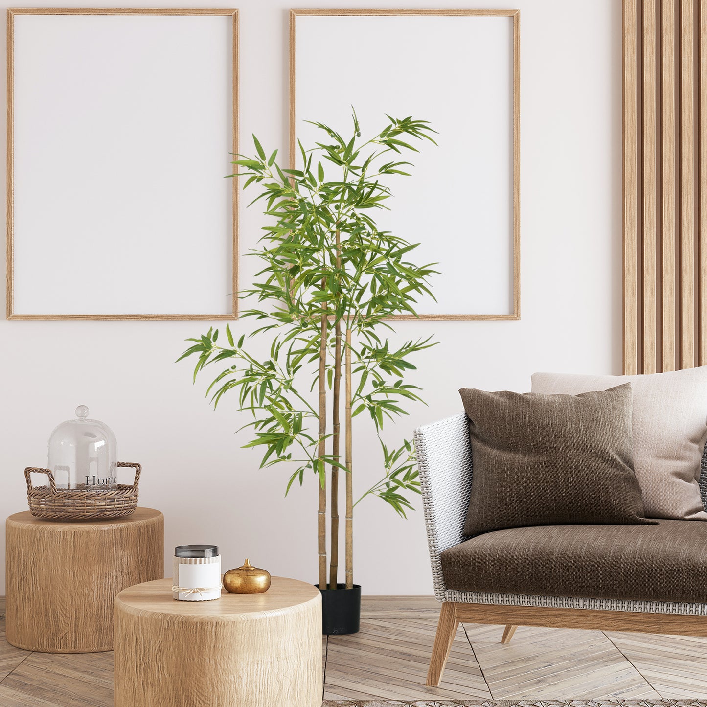 HOMCOM 6ft Artificial Tree, Indoor Fake Bamboo with Pot, for Home Office Living Room Decor