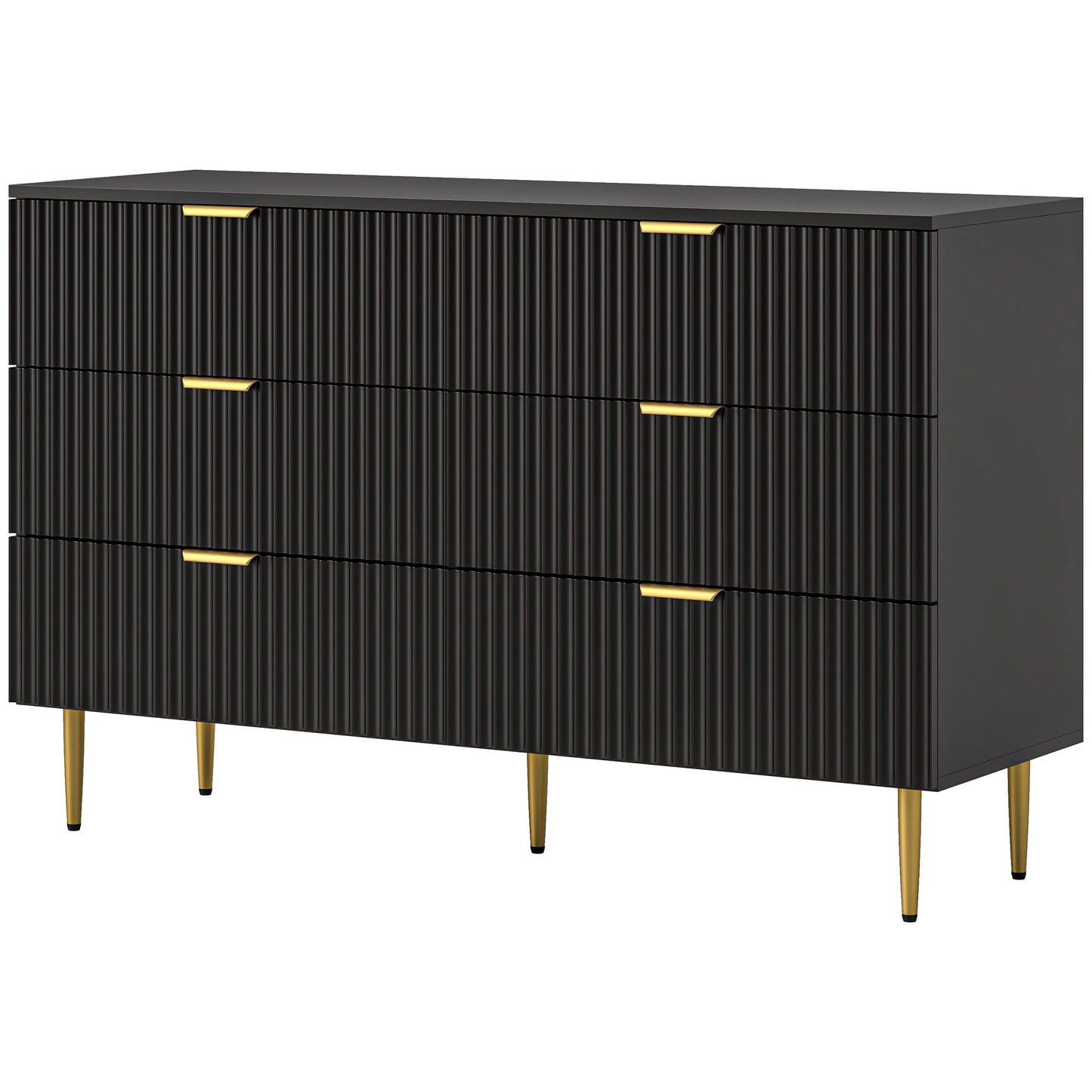 HOMCOM Modern Chest of Drawers 4 Drawer Dresser for Bedroom with Gold Legs and Handles, White