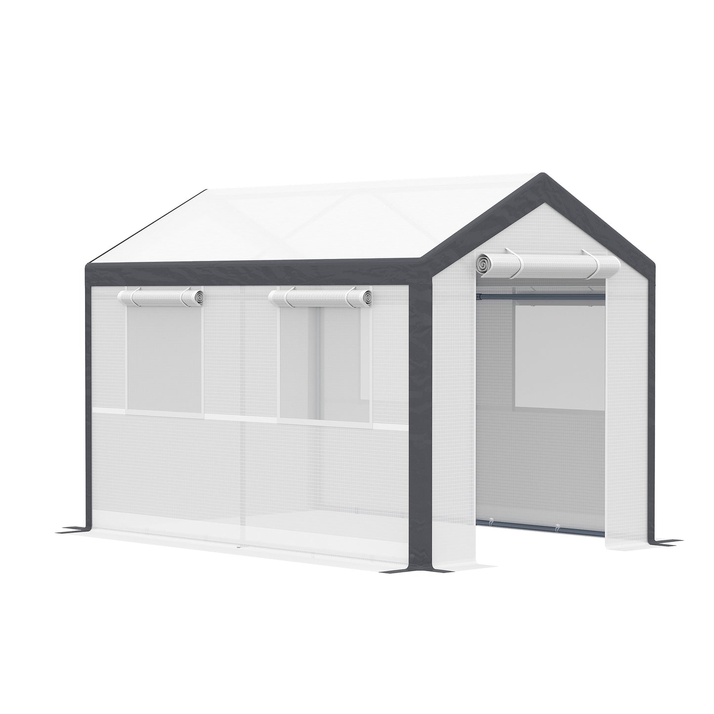 Outsunny 6.6' x 10' x 7' Heavy Duty Walk-In Greenhouse Vegetable Seed Growth Tent Outdoor Plant Growing Tunnel Warm House Flower Shed Backyard White