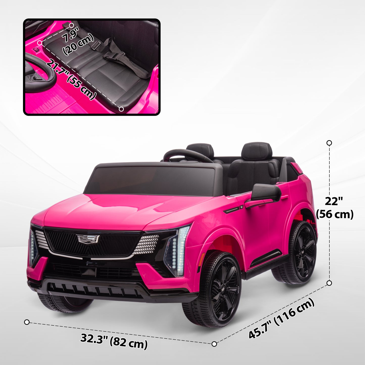 Qaba 2-Seater Ride on Truck, 12V Cadillac Escalade Licensed Kids Electric Car with Remote , Spring Suspension, White